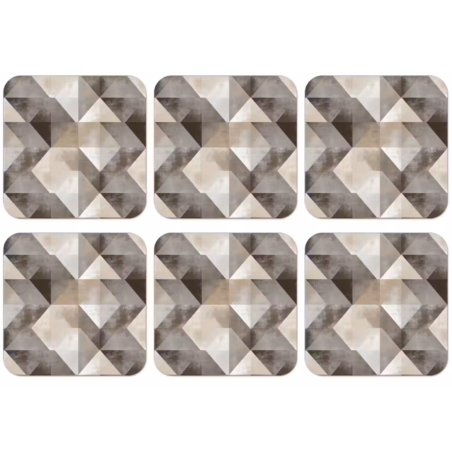 Geometrisch - Motief - Aardetinten onderzetter kurk middel 366 -zkaufland3dotto