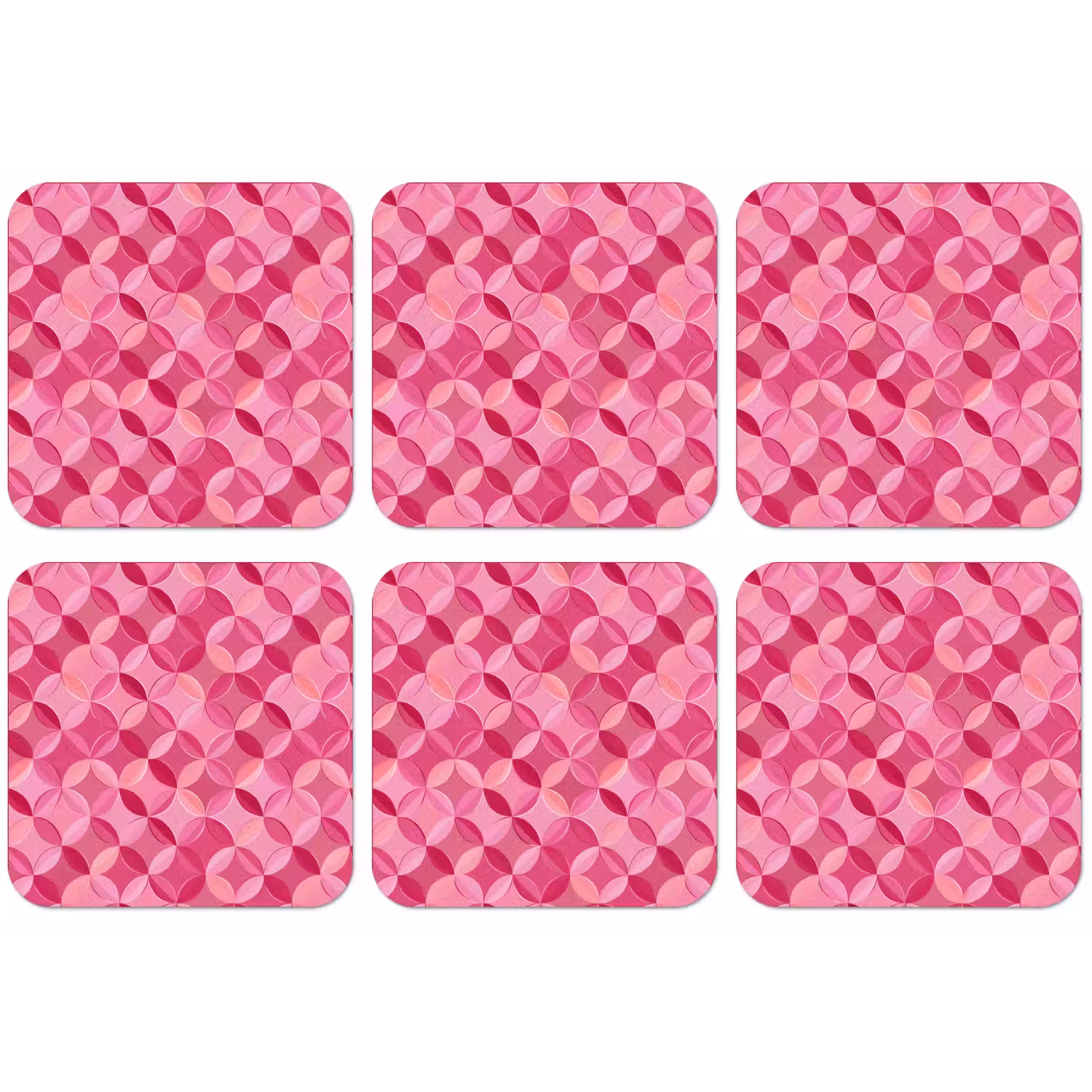 Geometrisch - Mozaïek - Modern - Roze onderzetter kurk middel 366 -zkaufland3dotto