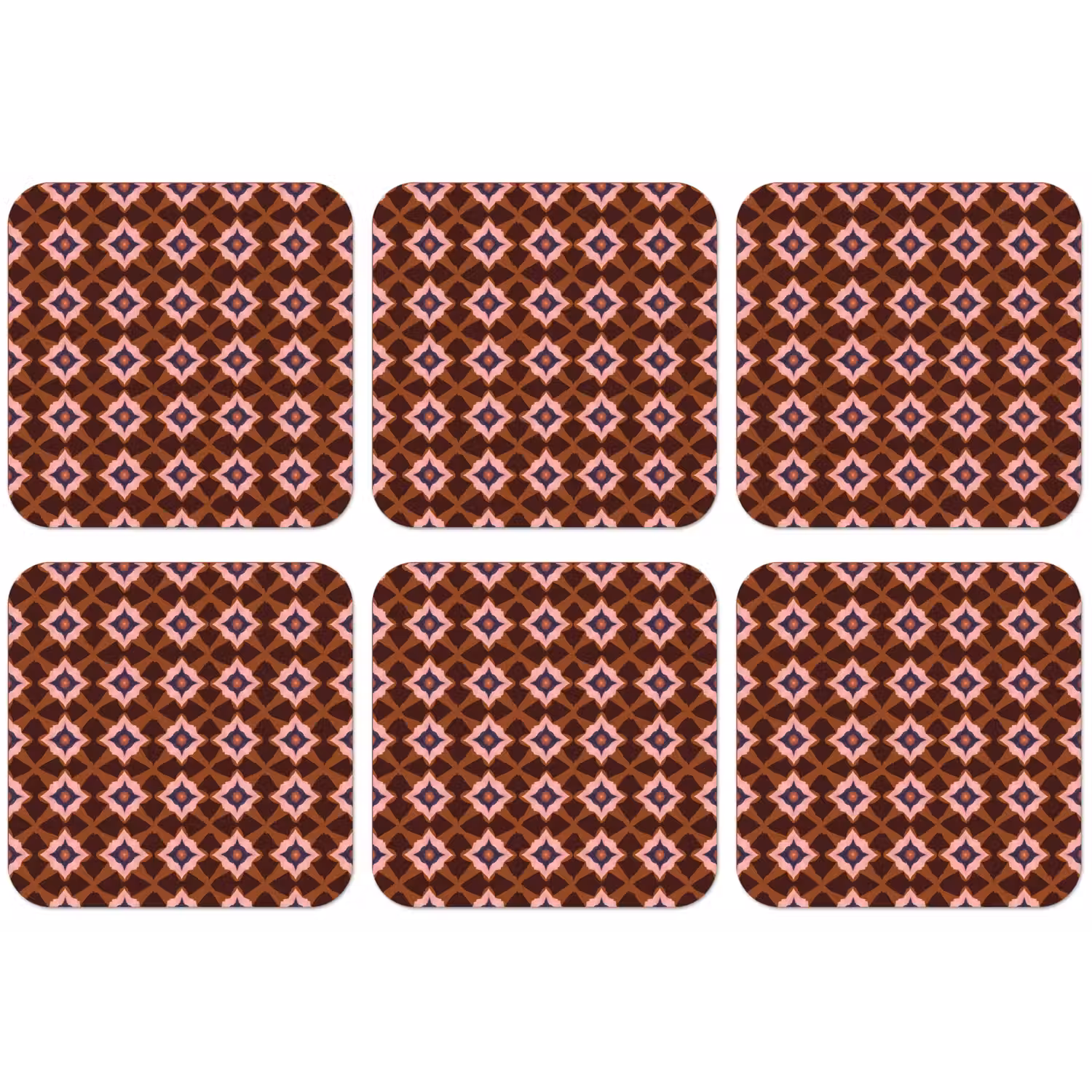 Geometrisch - Sierlijk - Bruin onderzetter kurk middel 366 -zkaufland3dotto