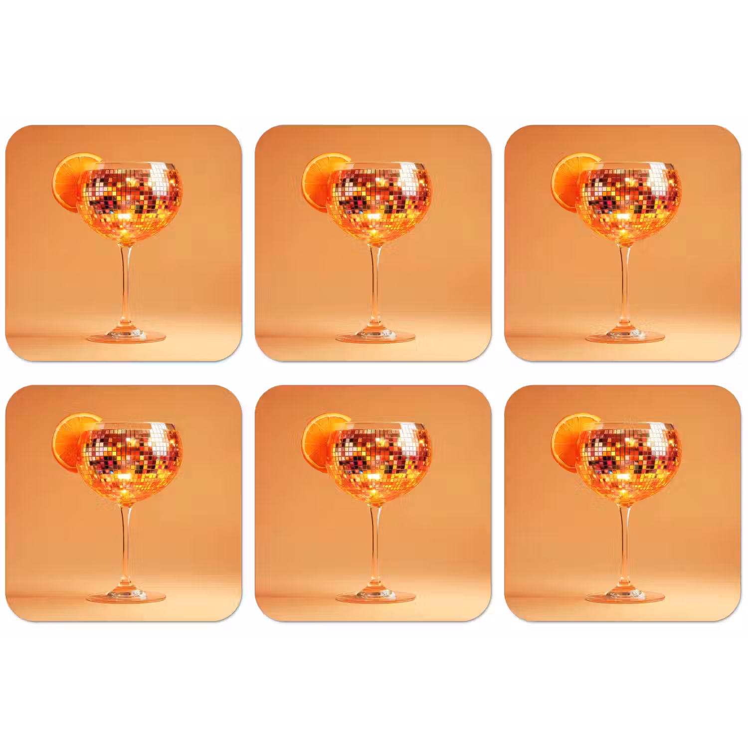 Drank - Oranje - Glitter - Disco onderzetter kurk middel -zkaufland3dotto