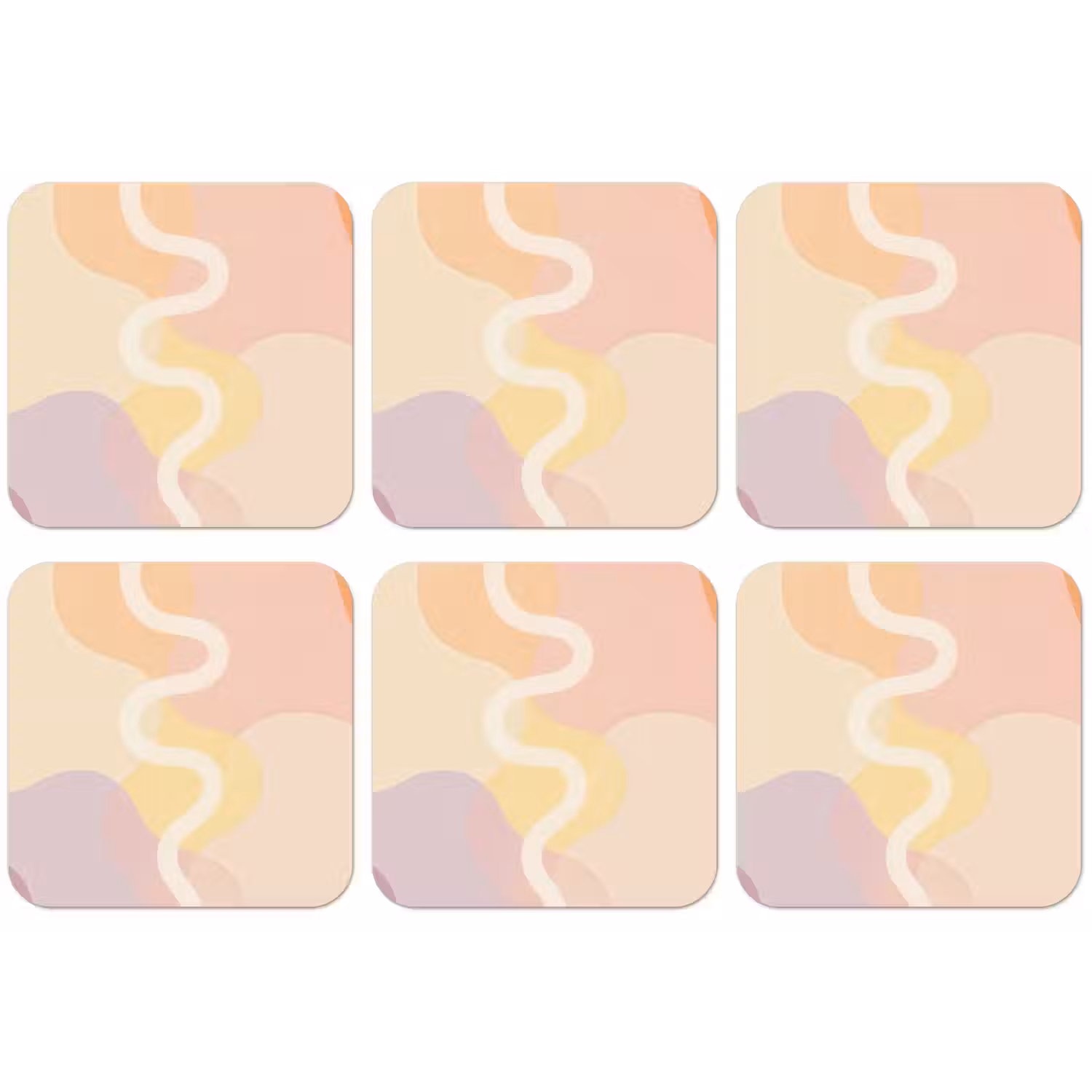 Golvende vormen - Abstract - pastel onderzetter kurk middel -zkaufland3dotto