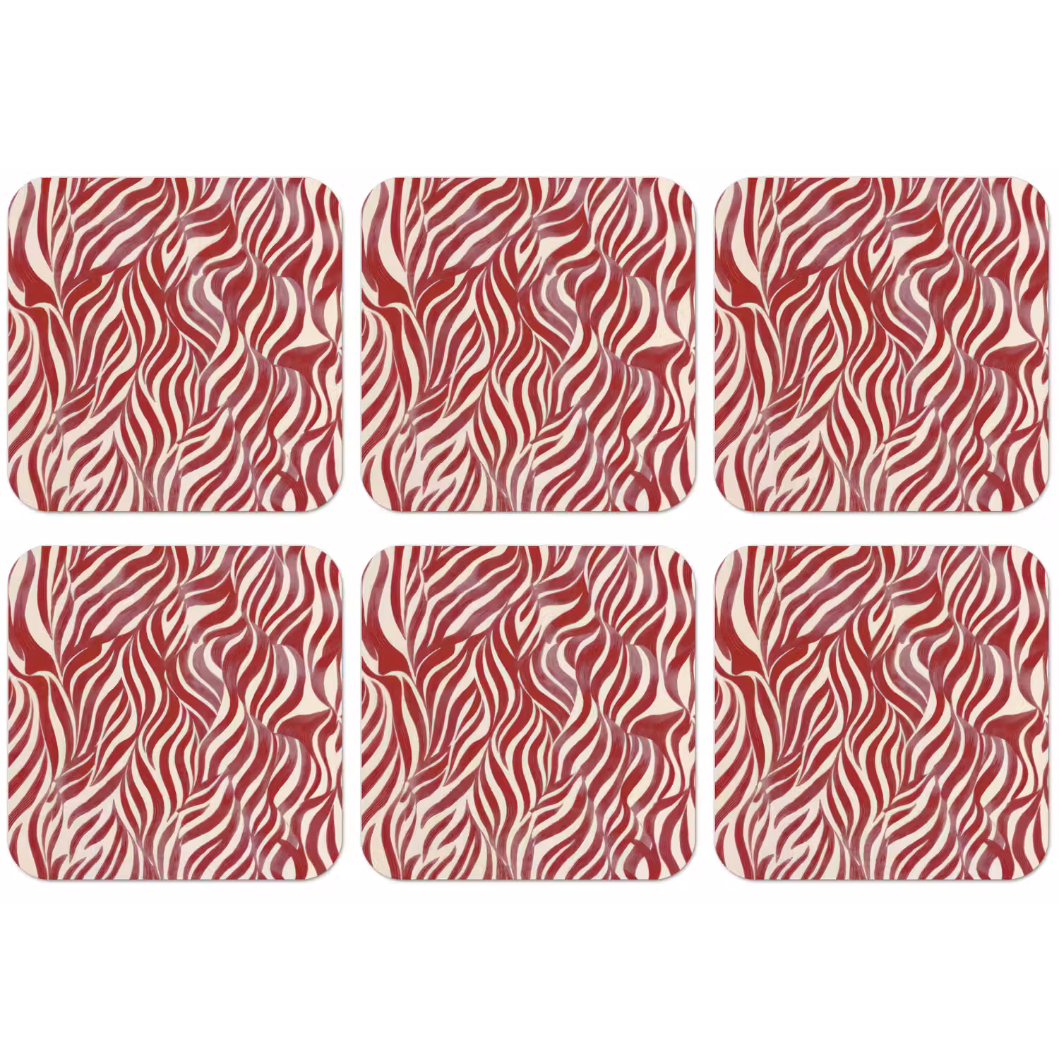 Golvende vormen - Abstract - Rood onderzetter kurk middel -zkaufland3dotto