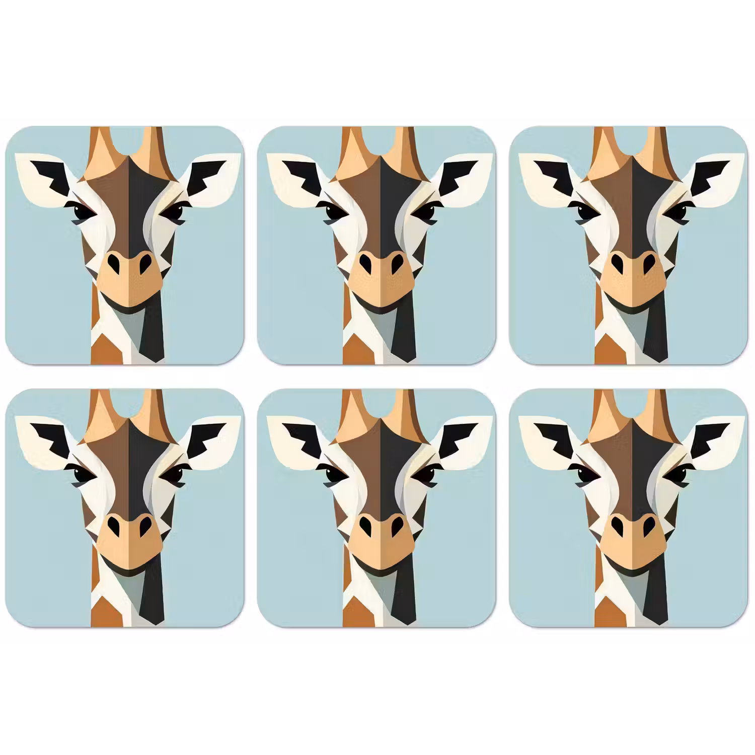 Giraffe - Illustratie - Bruin - Minimalistisch onderzetter kurk middel -zkaufland3dotto