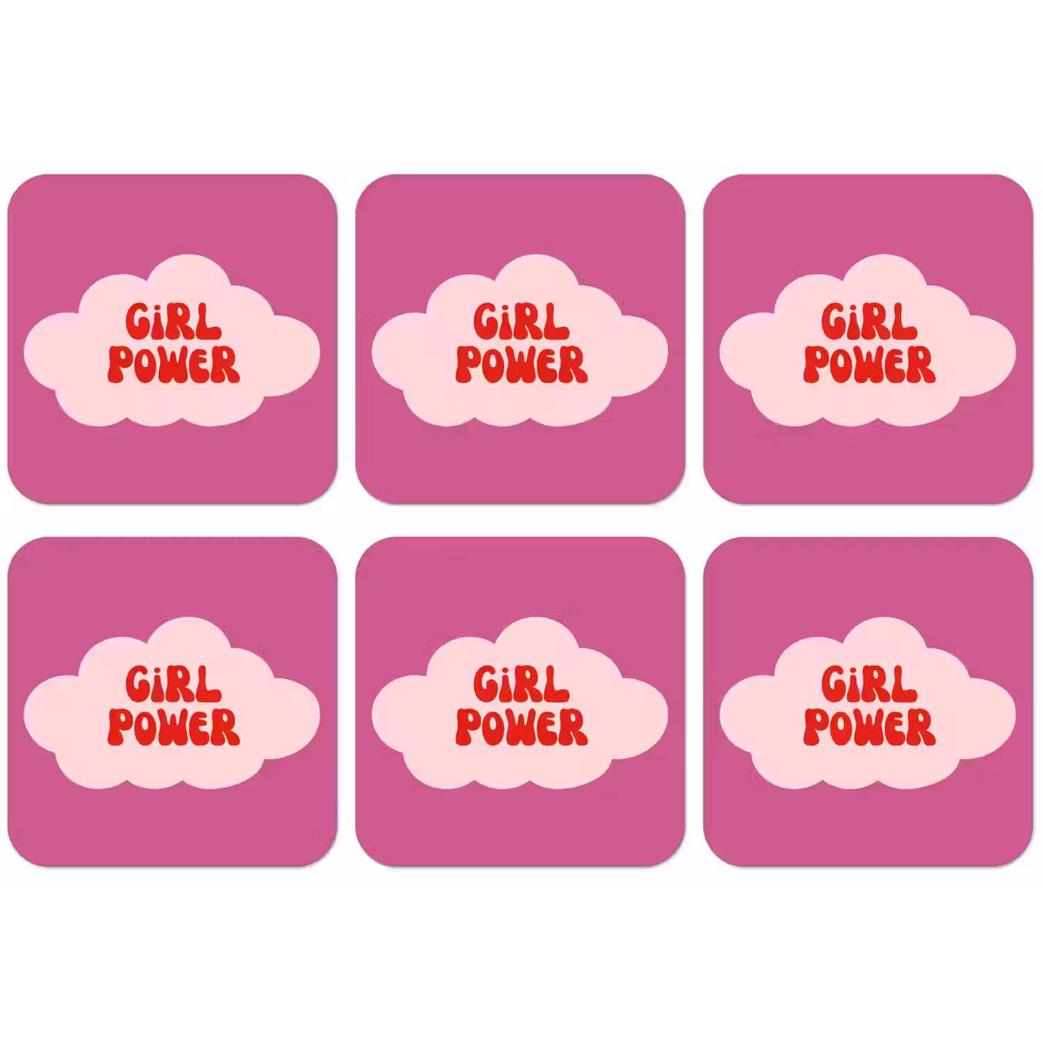 Girl power - Wolk - Roze onderzetter kurk middel -zkaufland3dotto