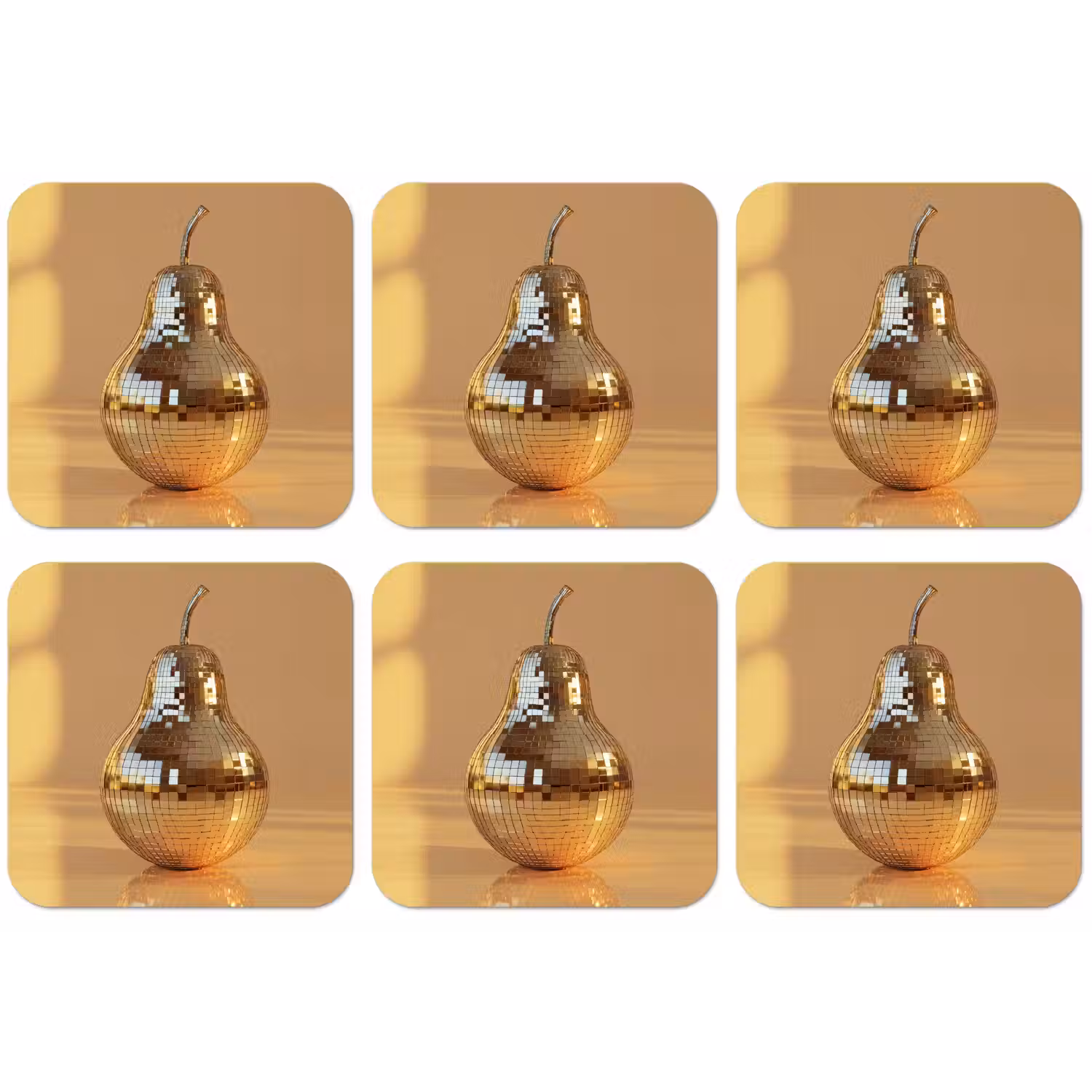 Goud - Disco - Glitter - Peer onderzetter kurk middel -zkaufland3dotto