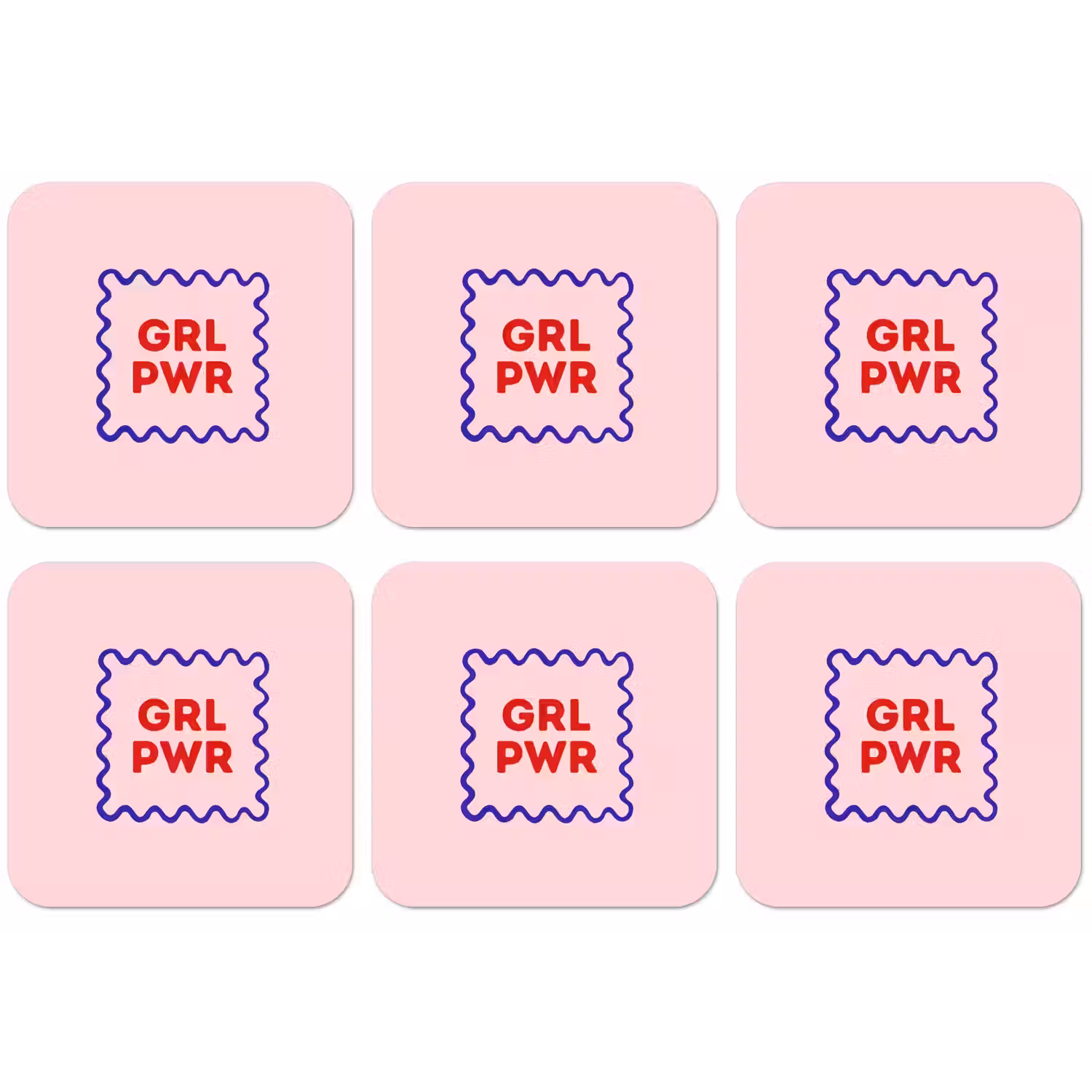 Grl pwr - Roze - Kader onderzetter kurk middel -zkaufland3dotto