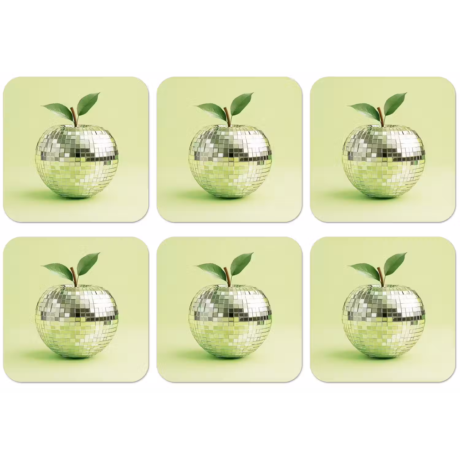 Groen - Disco - Decoratie - Appel onderzetter kurk middel -zkaufland3dotto