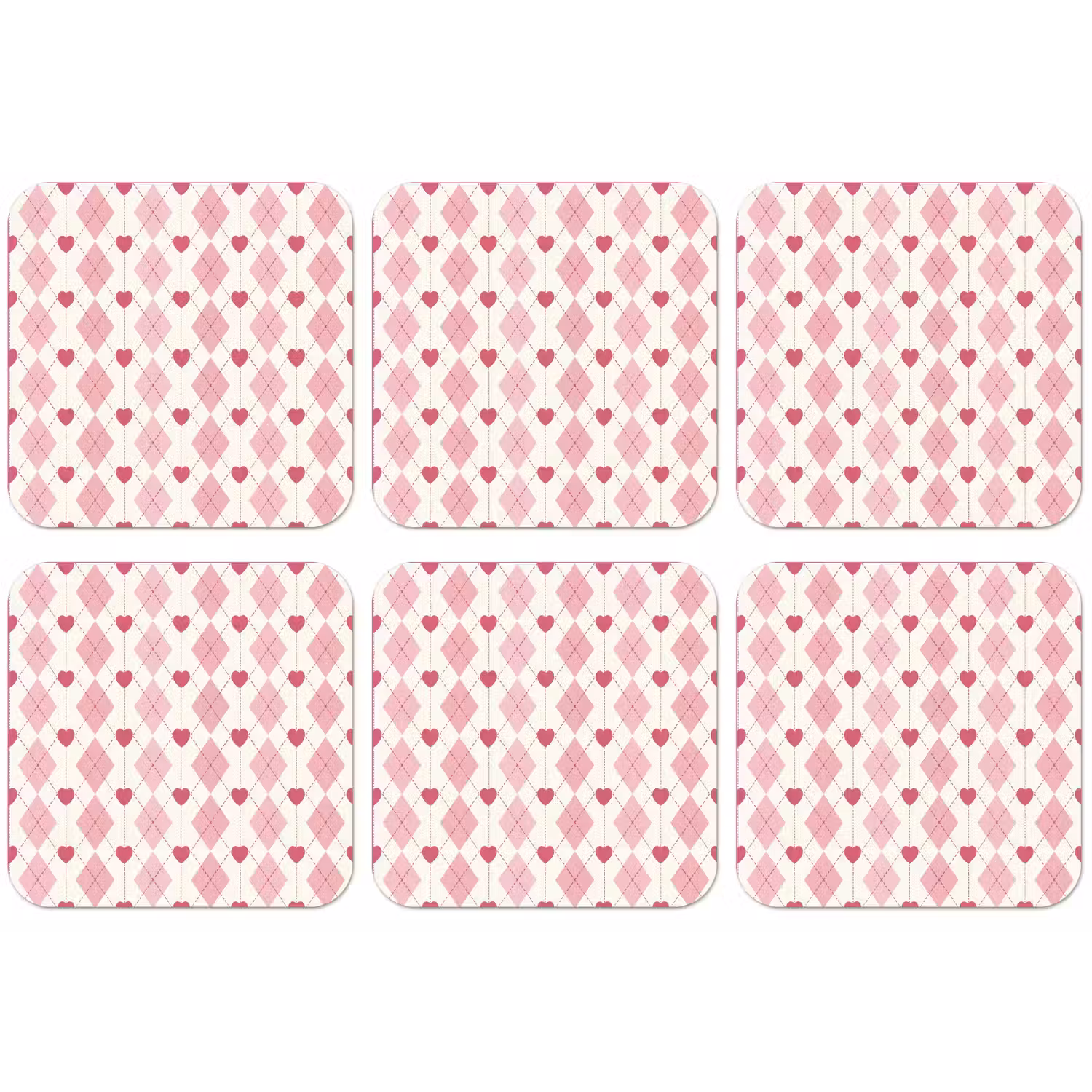 Ruiten - Klassiek - Roze - Wit onderzetter kurk middel 366 -zkaufland3dotto
