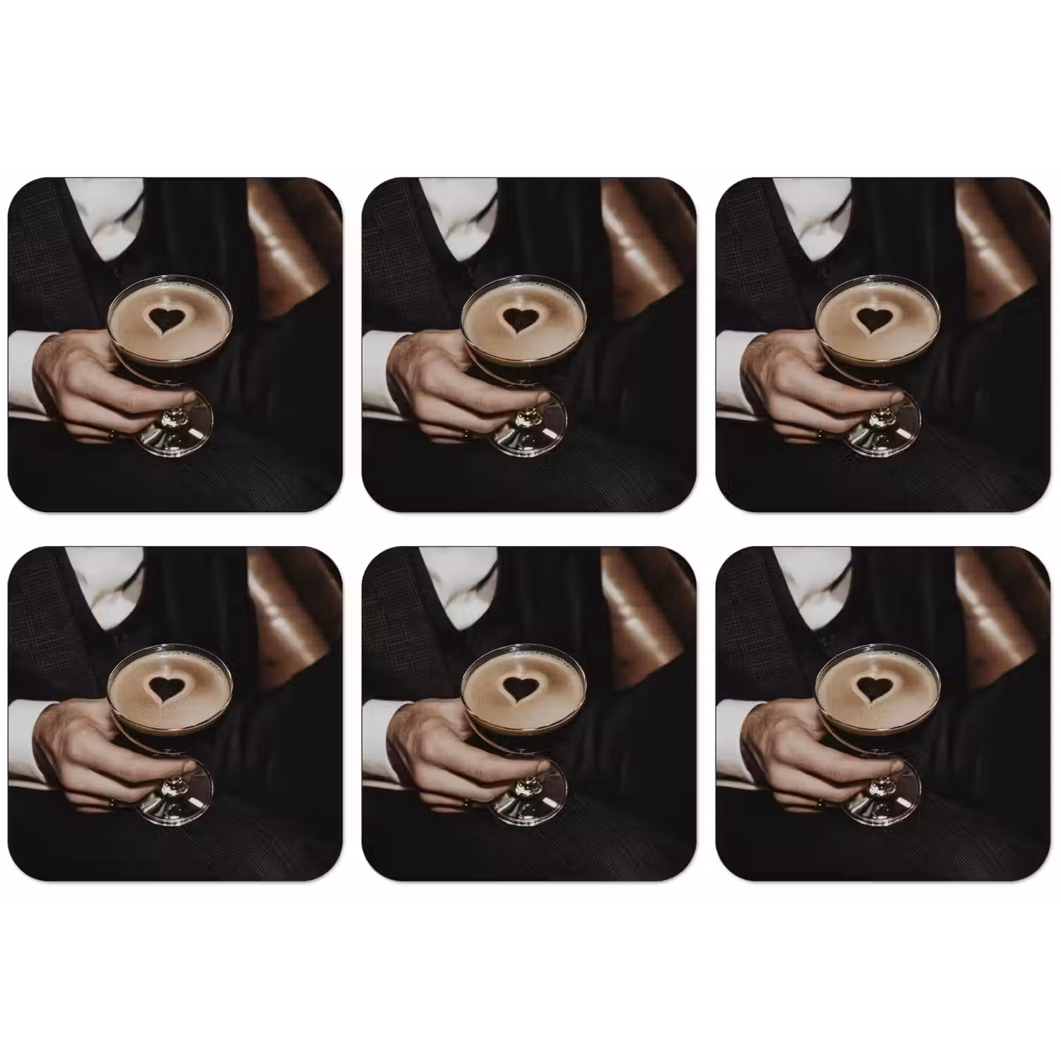 Hartje - Cocktail - Espresso Martini - Hand onderzetter kurk middel -zkaufland3dotto