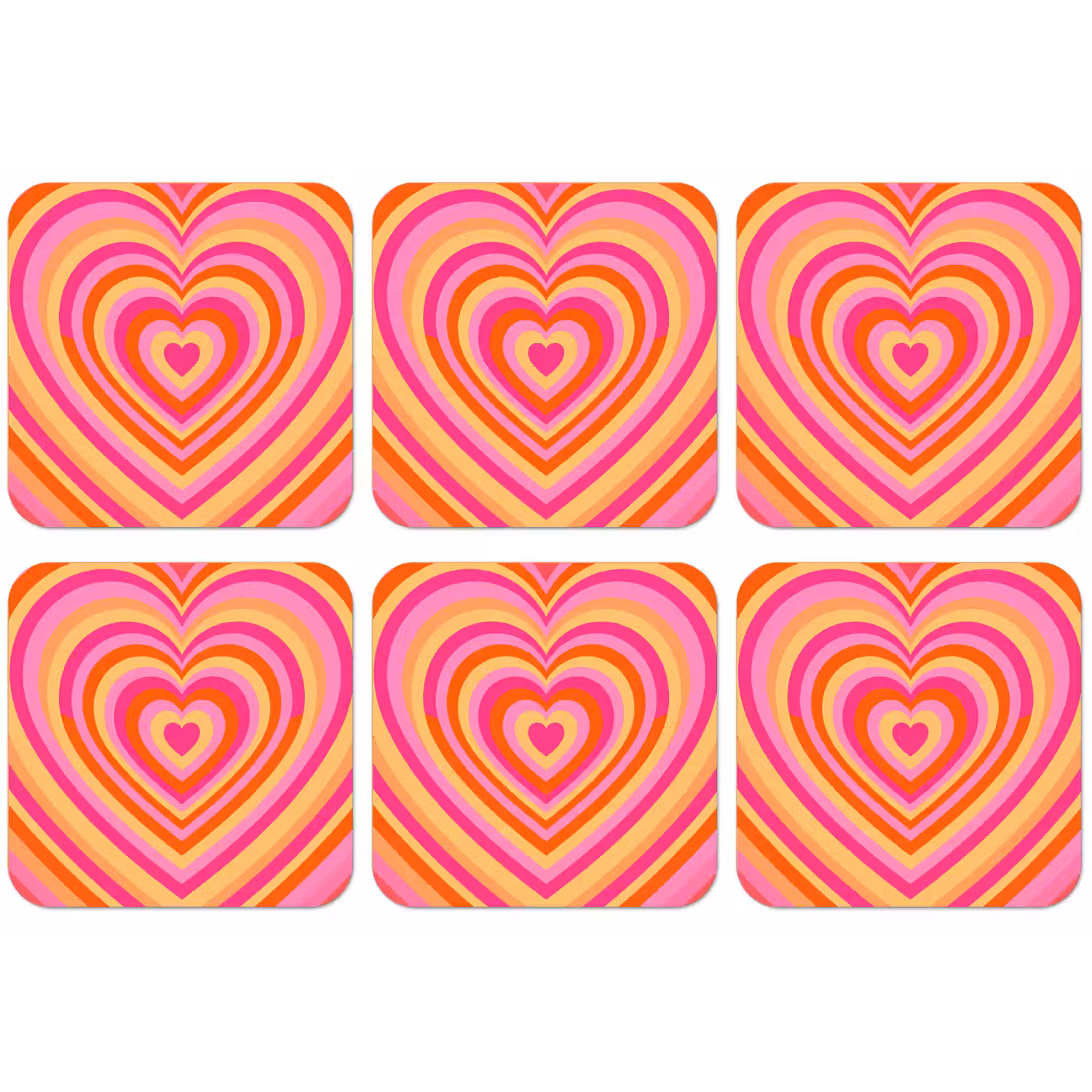 Hart - Concentrisch - Abstract - Liefde - Kleurrijk onderzetter kurk middel -zkaufland3dotto