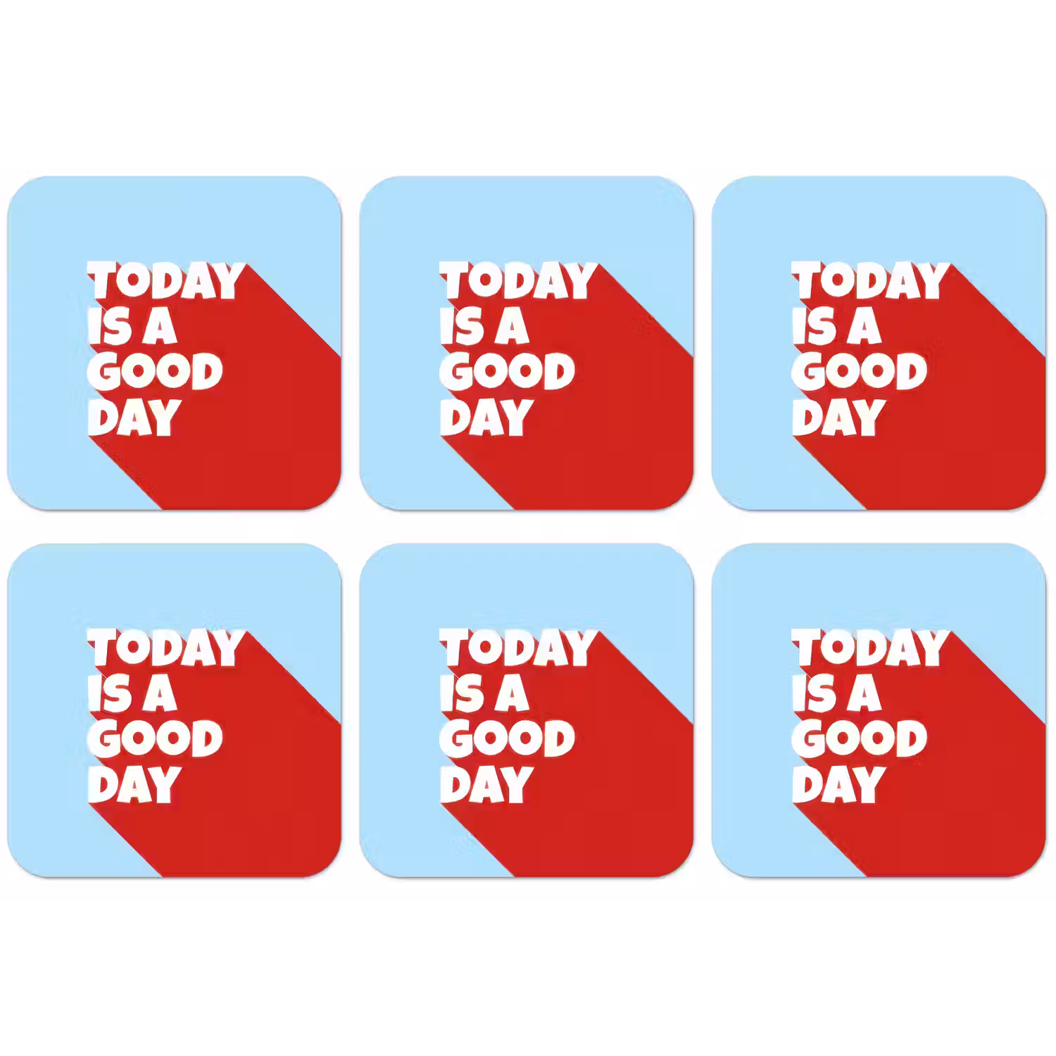 Today is a good day - Rood - lichtblauw onderzetter kurk middel -zkaufland3dotto