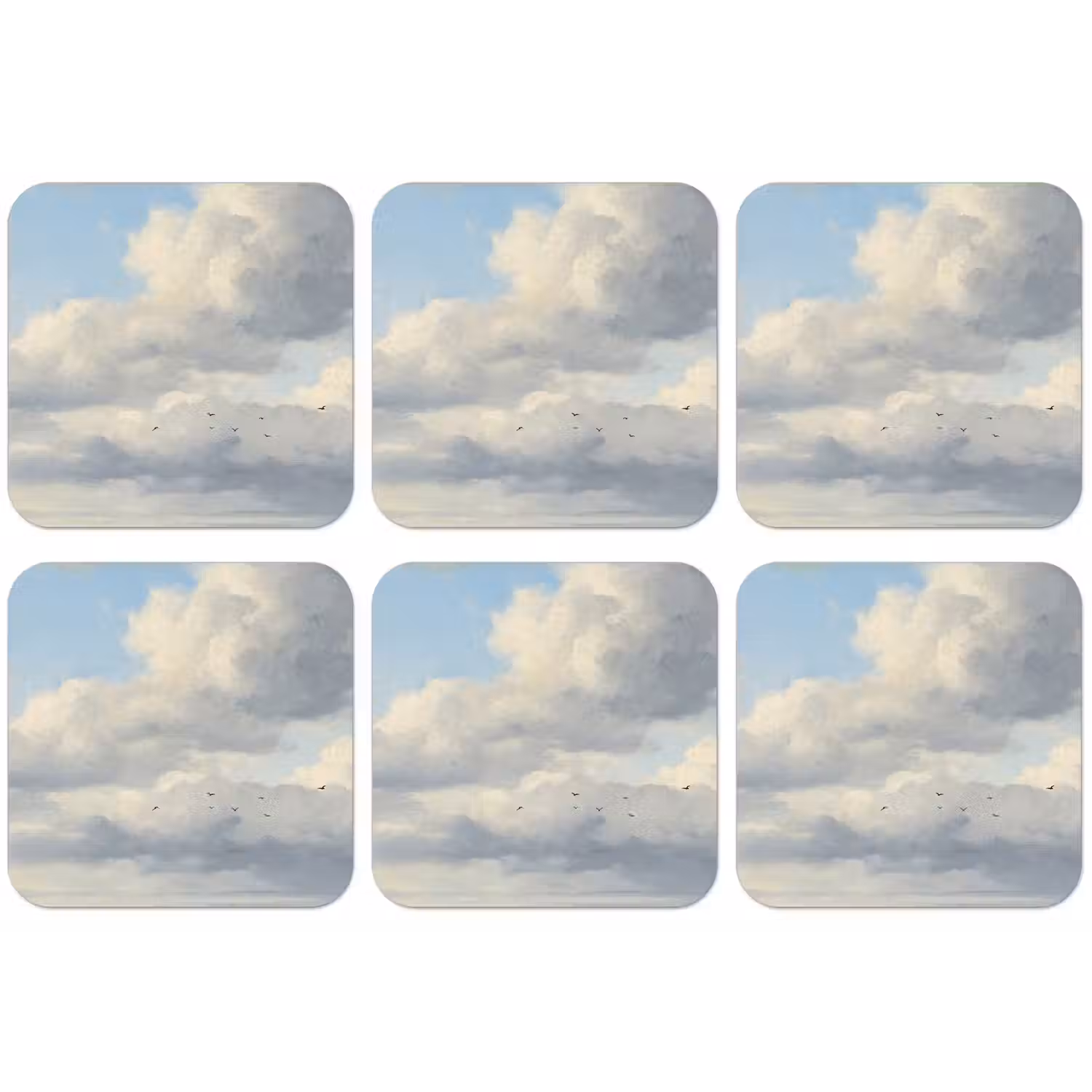 Lucht - Wolken - Natuur - Klassiek - Blauw onderzetter kurk middel -zkaufland3dotto