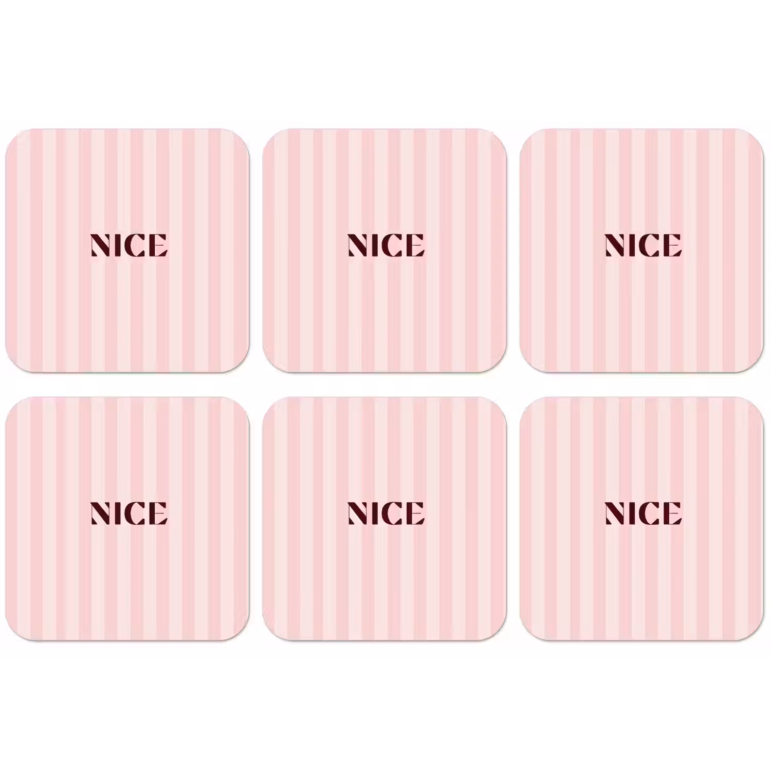 Nice - Strepen - Roze onderzetter kurk middel -zkaufland3dotto