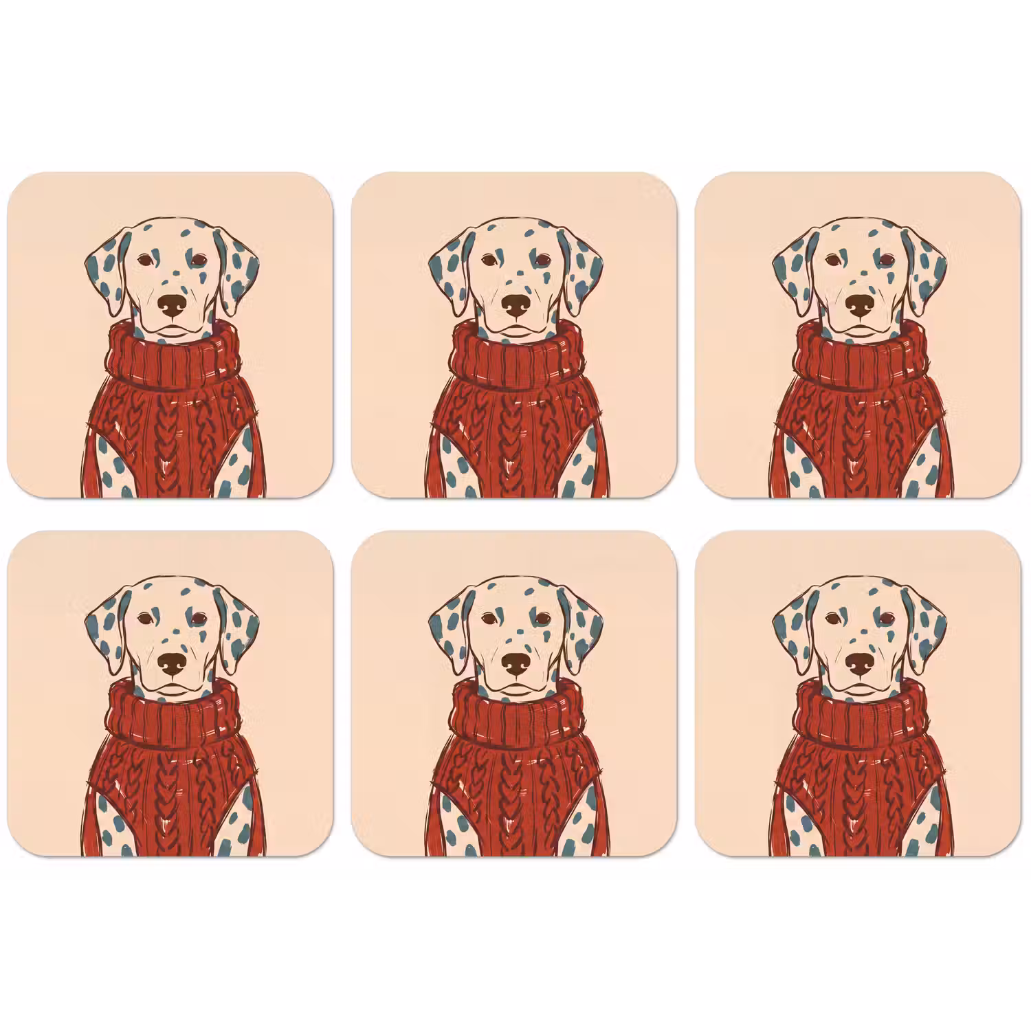 Hond - Trui - Winter - Dieren - Rood onderzetter kurk middel -zkaufland3dotto