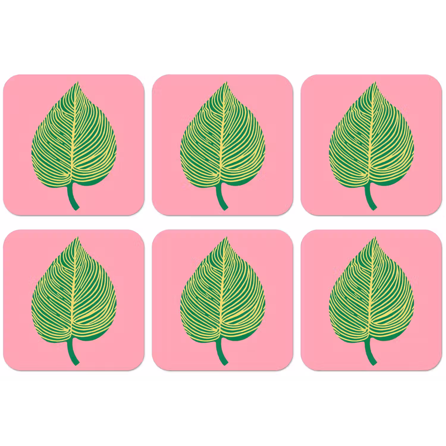 Illustratie - Blad - Minimalistisch - Groen onderzetter kurk middel -zkaufland3dotto