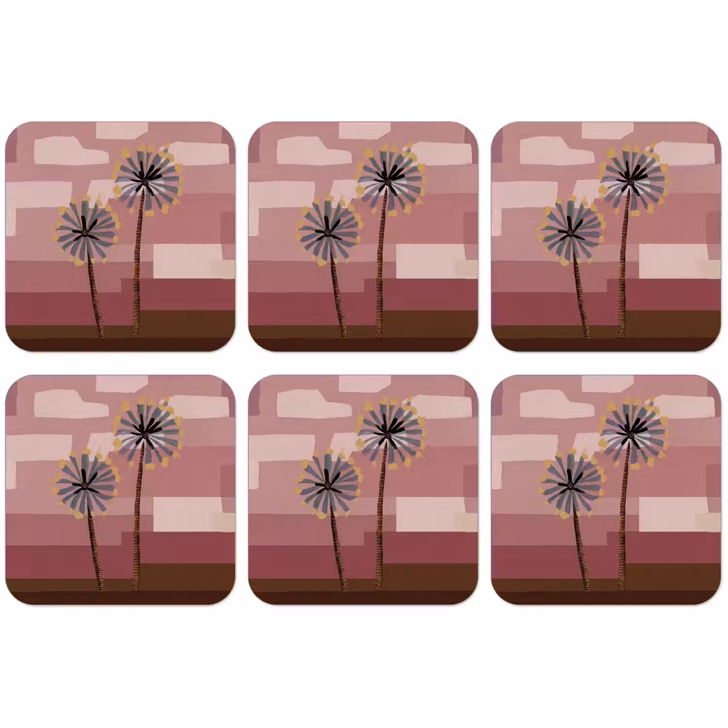 Illustratie - Bloemen - Vlakken - Abstract onderzetter kurk middel -zkaufland3dotto