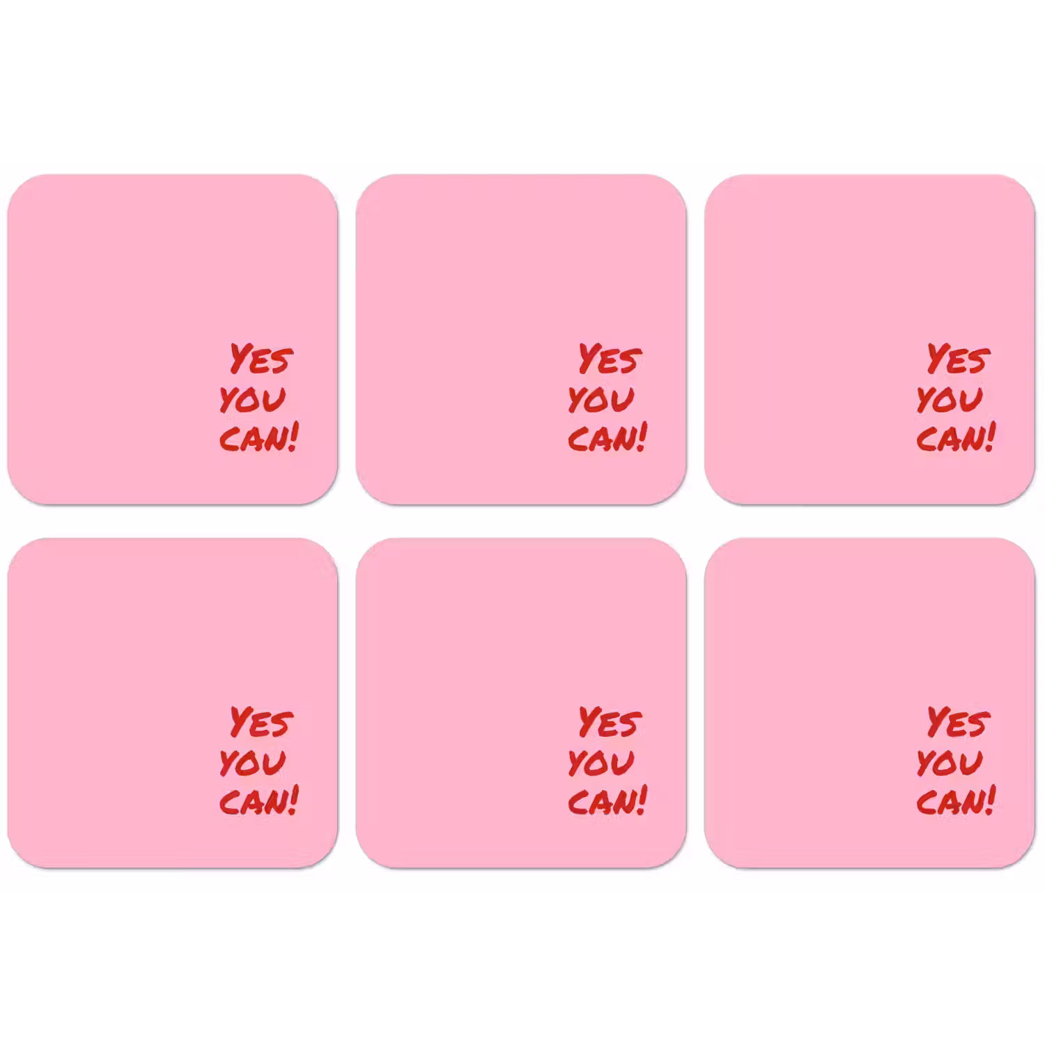 Yes you can do it - Rood - Roze onderzetter kurk middel -zkaufland3dotto