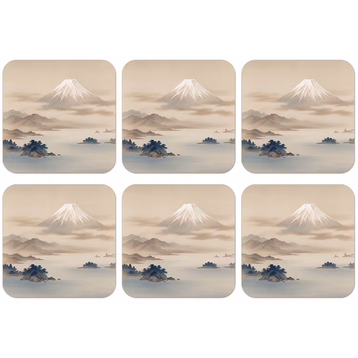 Japans - Landschap - Beige onderzetter kurk middel -zkaufland3dotto
