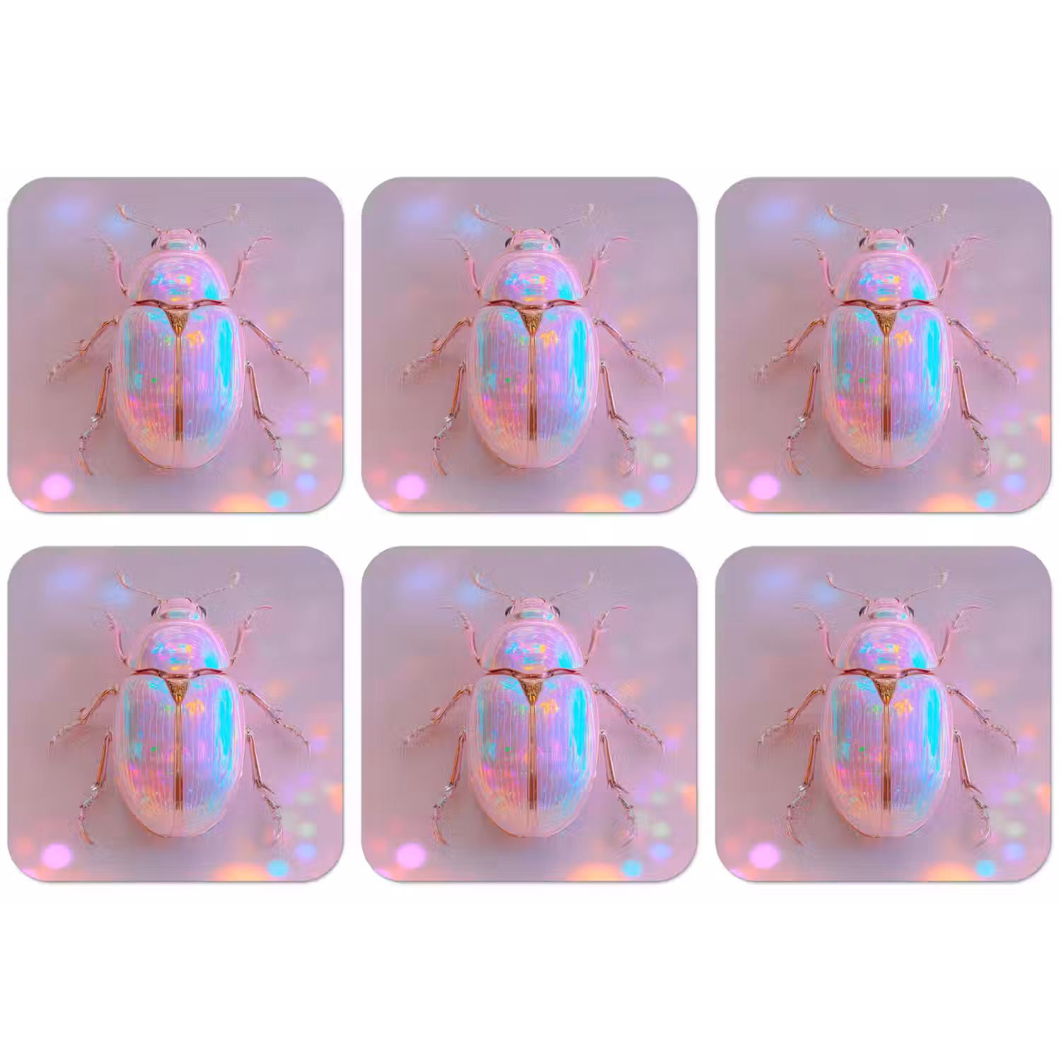 Kever - Metallic - Lichteffect - Roze onderzetter kurk middel -zkaufland3dotto