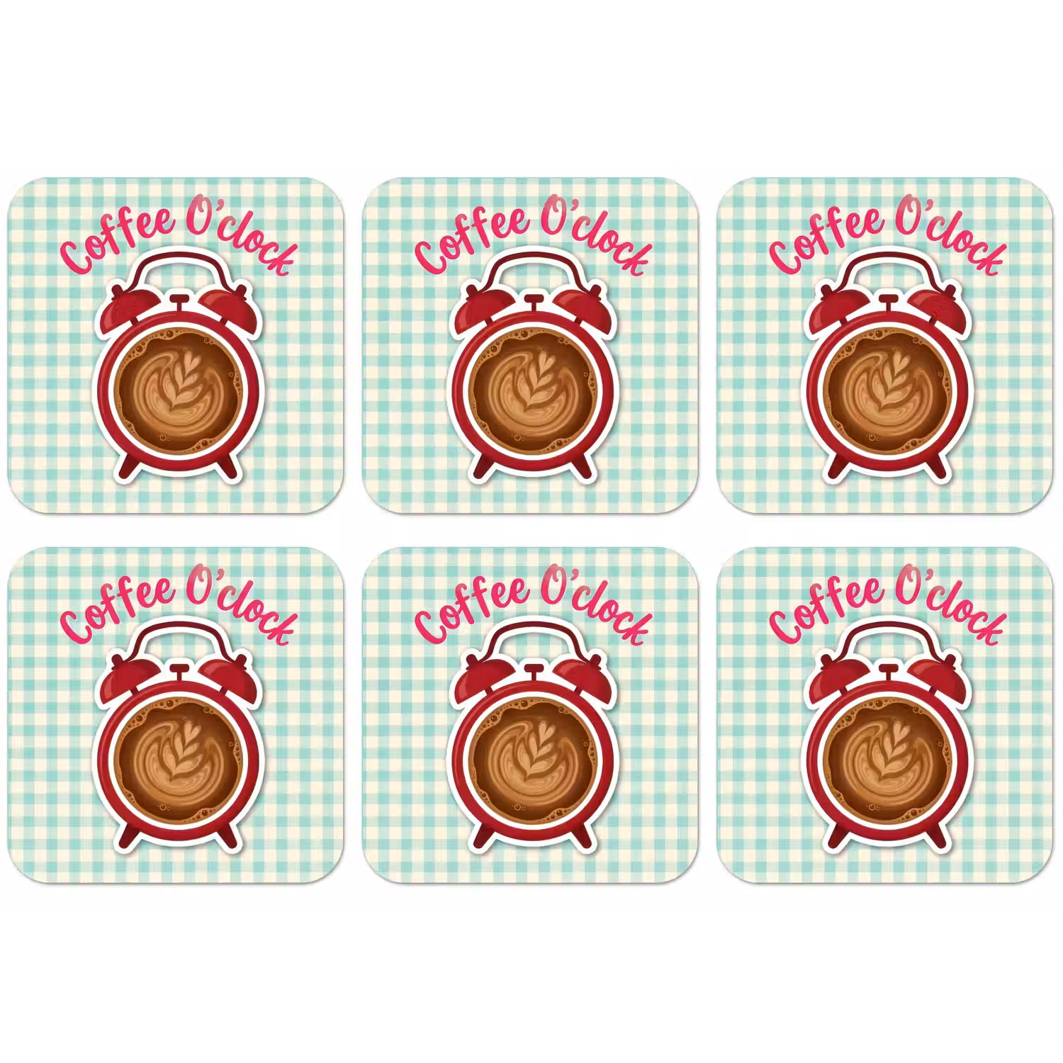 Koffie - Klok - Groen onderzetter kurk middel -zkaufland3dotto