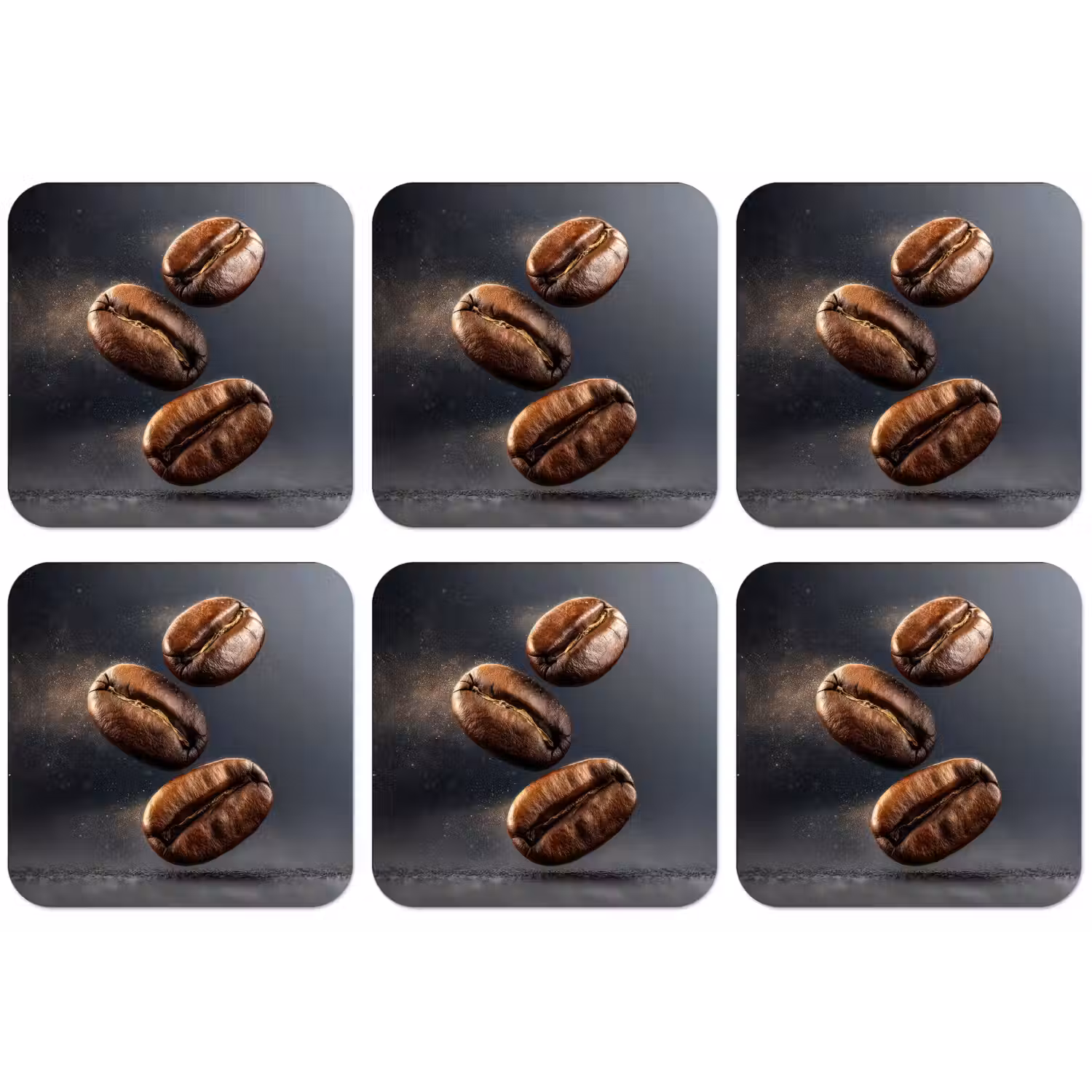 Koffiebonen - Zwevend - Grijs onderzetter kurk middel -zkaufland3dotto