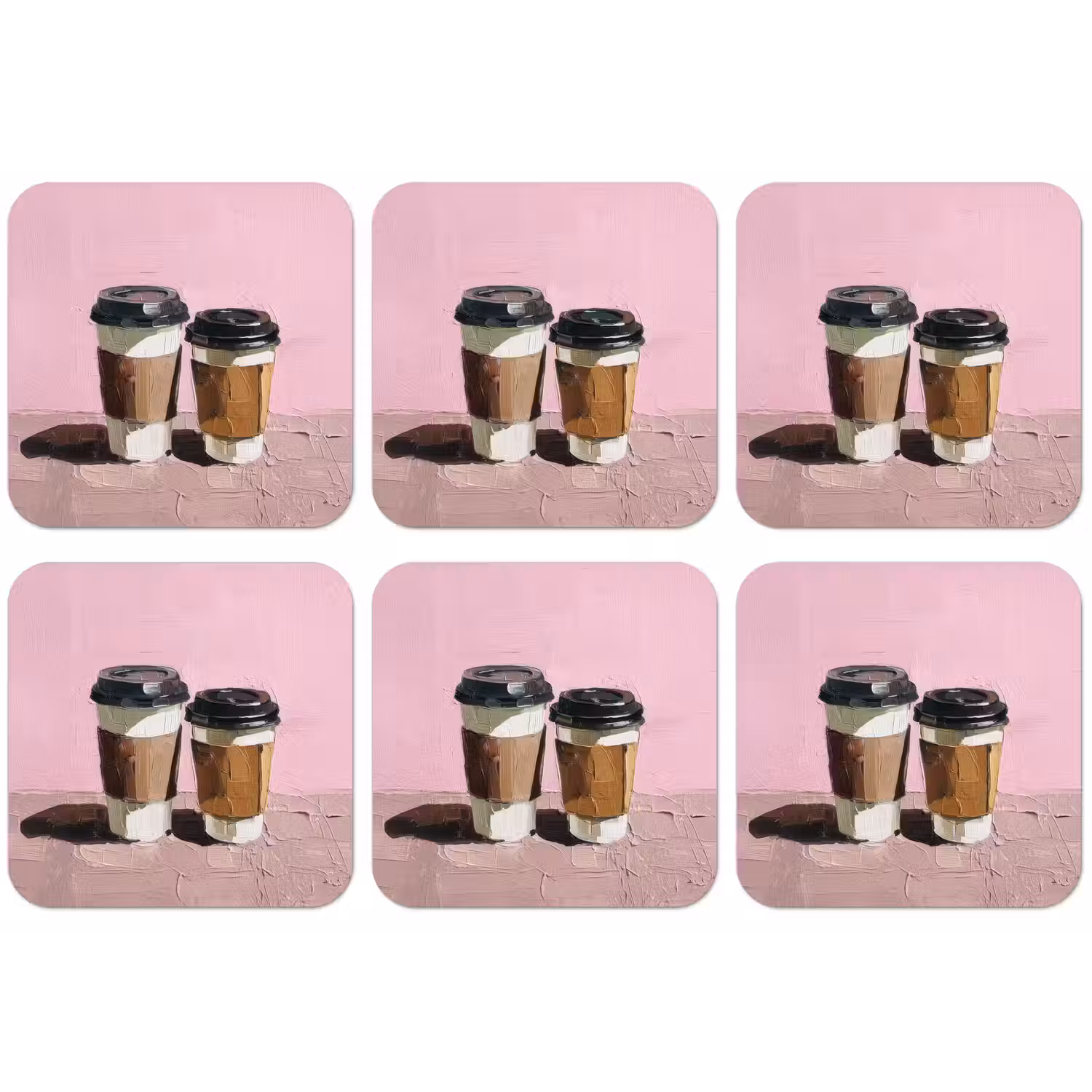 Koffiebekers - Deksel - Verf - Textuur onderzetter kurk middel -zkaufland3dotto