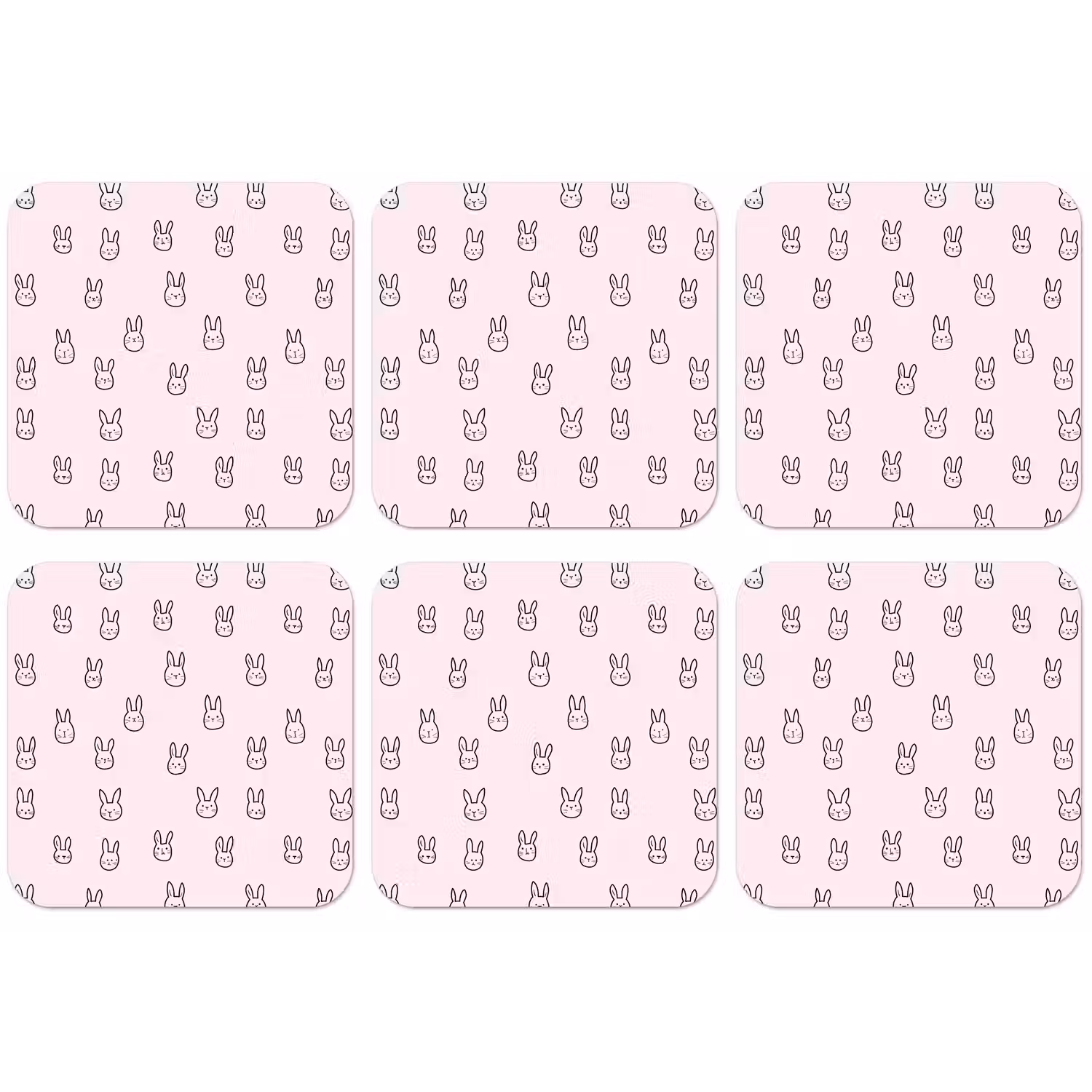 Konijnen - Minimalistisch - Roze onderzetter kurk middel 366 -zkaufland3dotto
