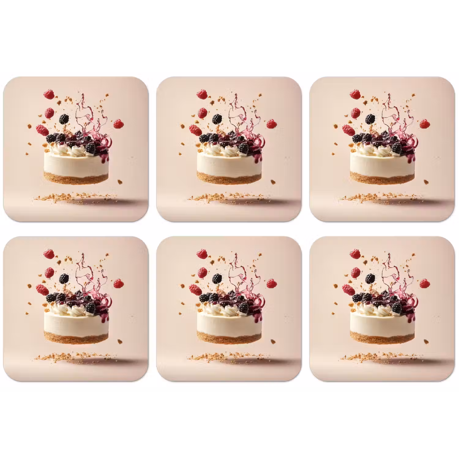 Cheesecake - Eten - Roze - Taart onderzetter kurk middel -zkaufland3dotto
