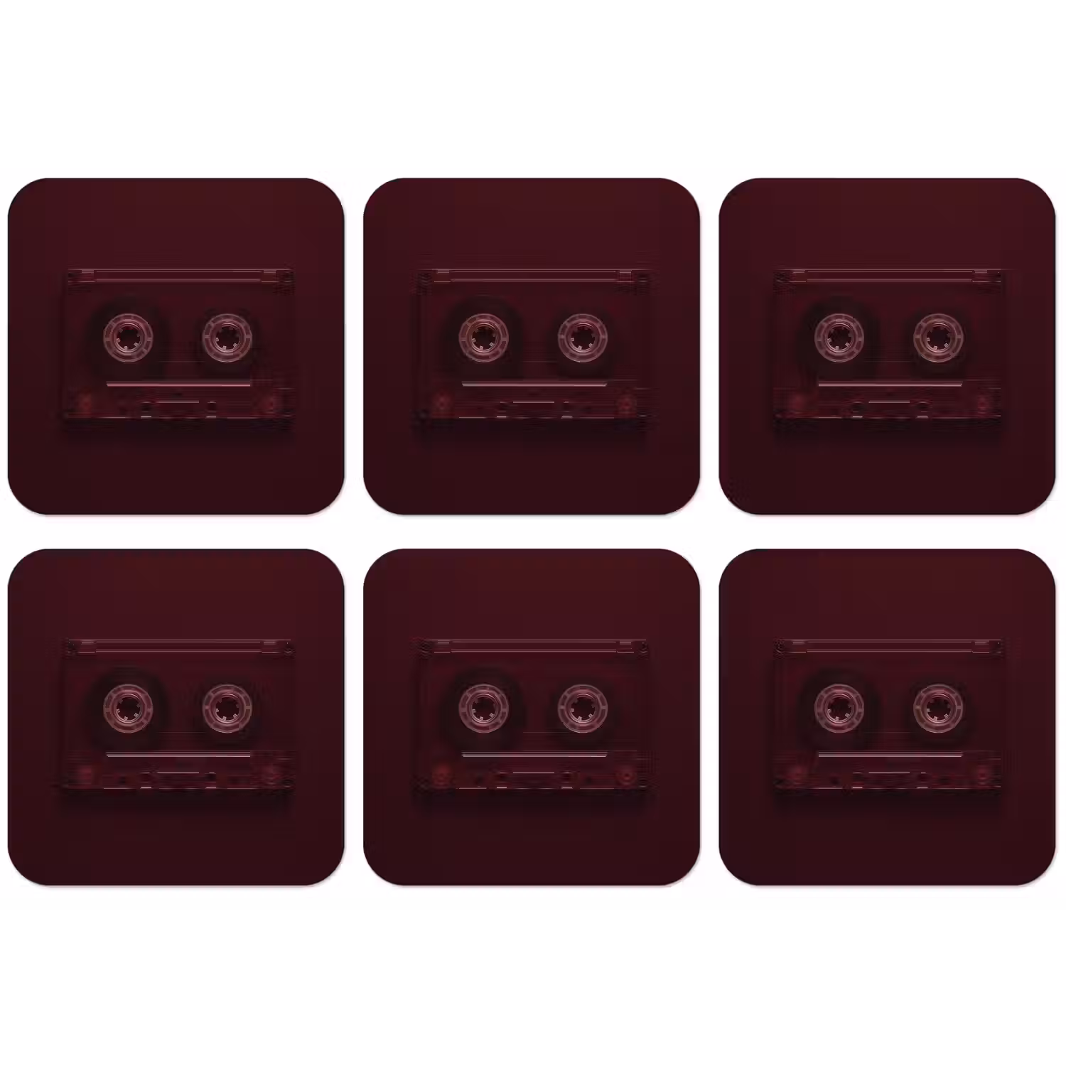 Cassetteband - Bordeaux - Vintage onderzetter kurk middel -zkaufland3dotto