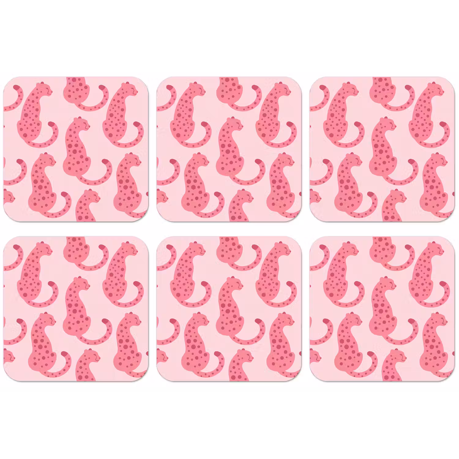 Kat - Gevlekt - Dieren - Patroon - Roze onderzetter kurk middel -zkaufland3dotto