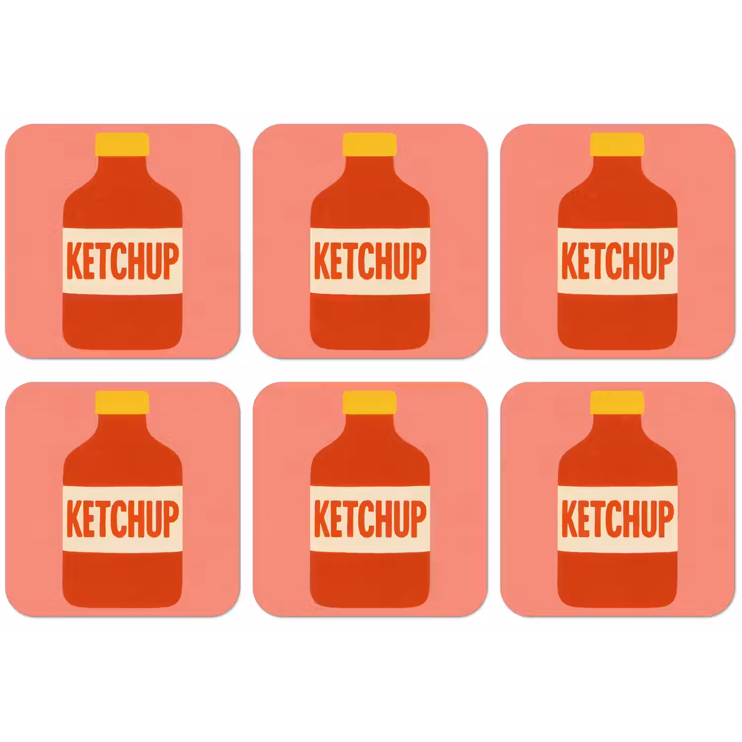 Ketchup - Fles - Rood - Minimalistisch onderzetter kurk middel -zkaufland3dotto