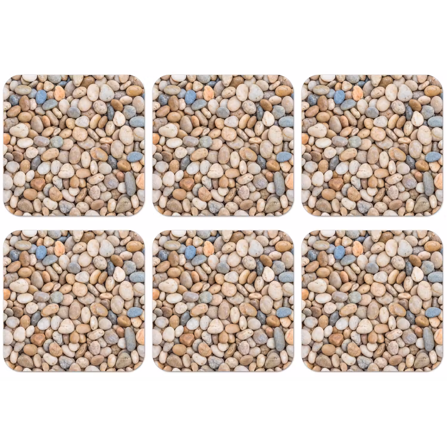 Kiezelstenen - Natuur - Textuur - Beige - Grijs onderzetter kurk middel -zkaufland3dotto