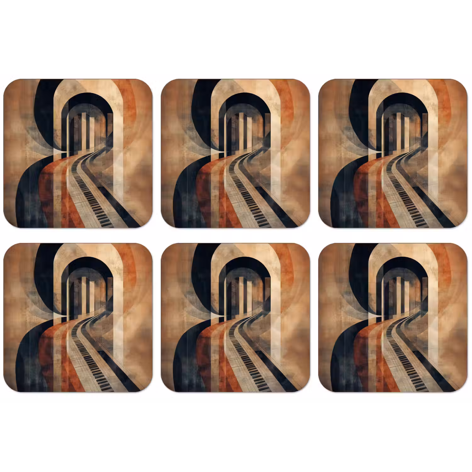 Piano - Toetsen - Abstract onderzetter kurk middel -zkaufland3dotto