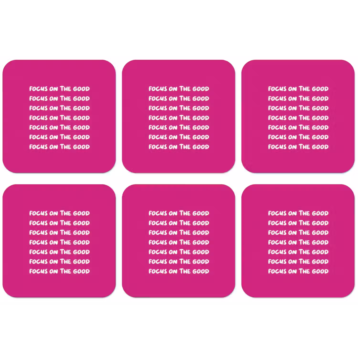 Focus on the good - Roze - wit onderzetter kurk middel -zkaufland3dotto