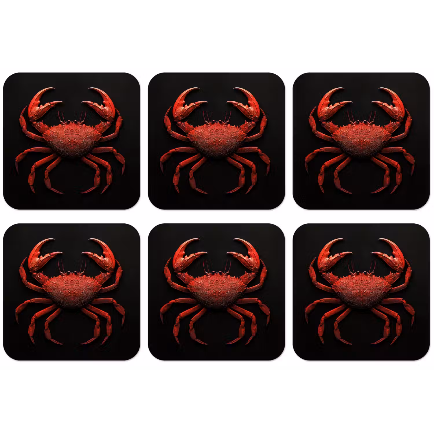 Krab - Rood - Vissen - Schaaldieren onderzetter kurk middel -zkaufland3dotto