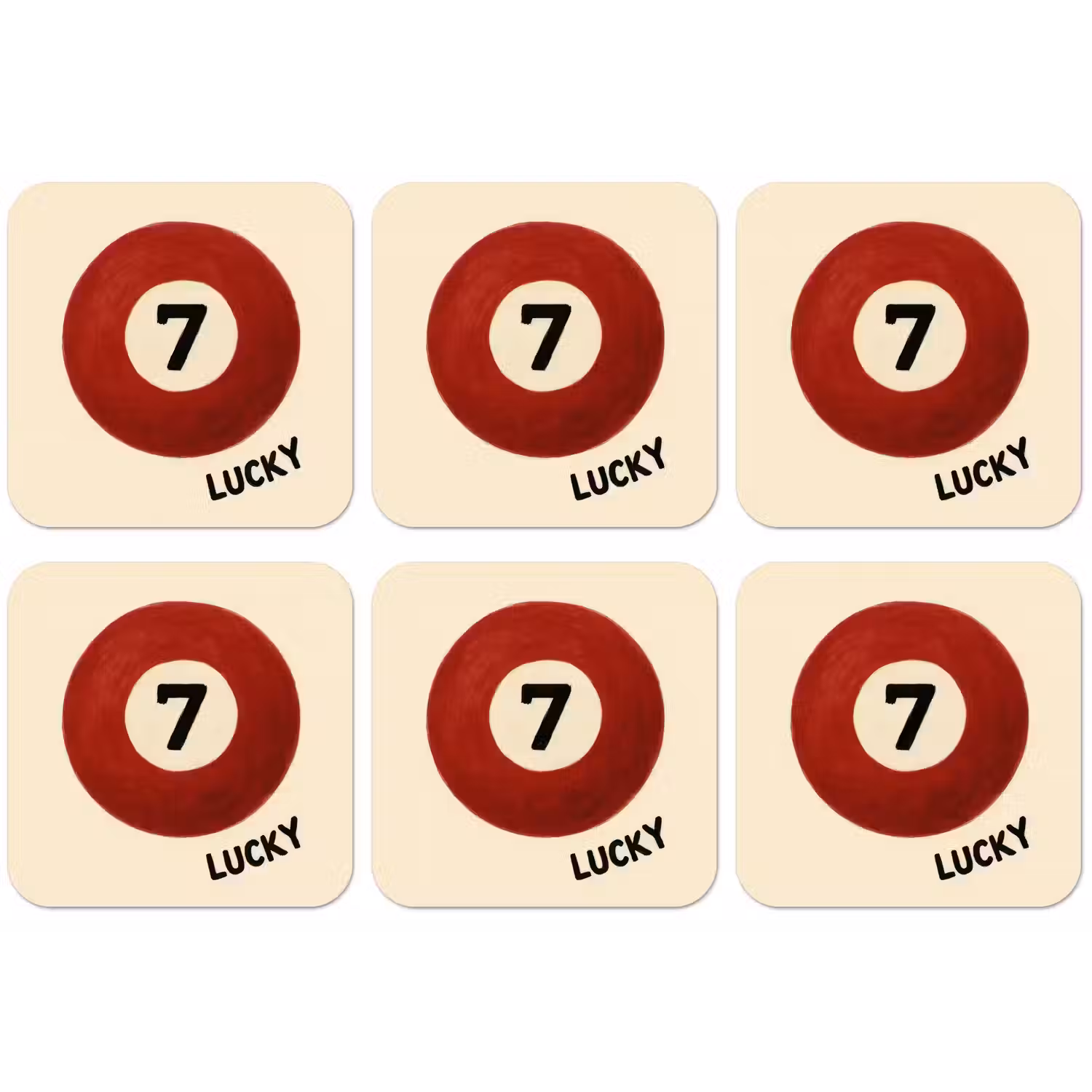 Cirkel - Zeven - Lucky - Rood onderzetter kurk middel -zkaufland3dotto