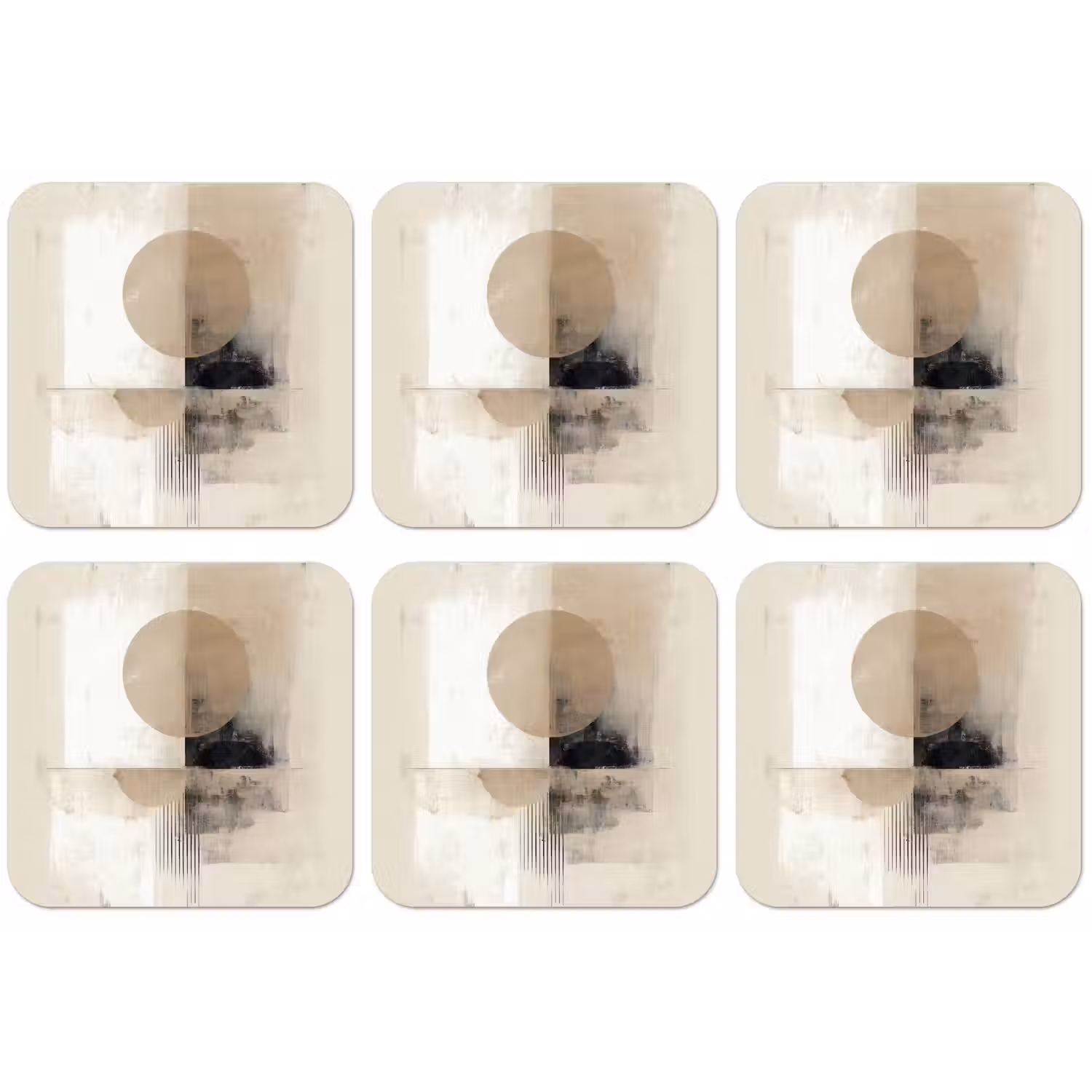 Cirkel - Compositie - Diepte - Beige onderzetter kurk middel -zkaufland3dotto