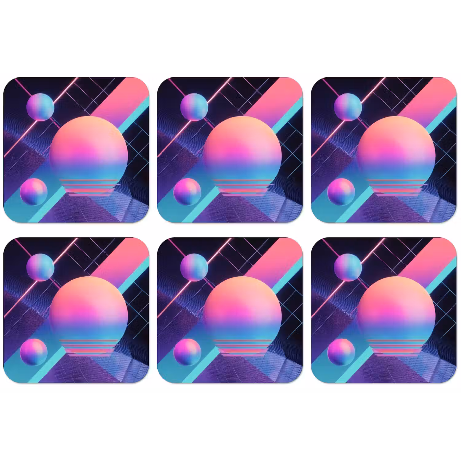 Cirkels - Vlakken - Abstract - Blauw onderzetter kurk middel -zkaufland3dotto
