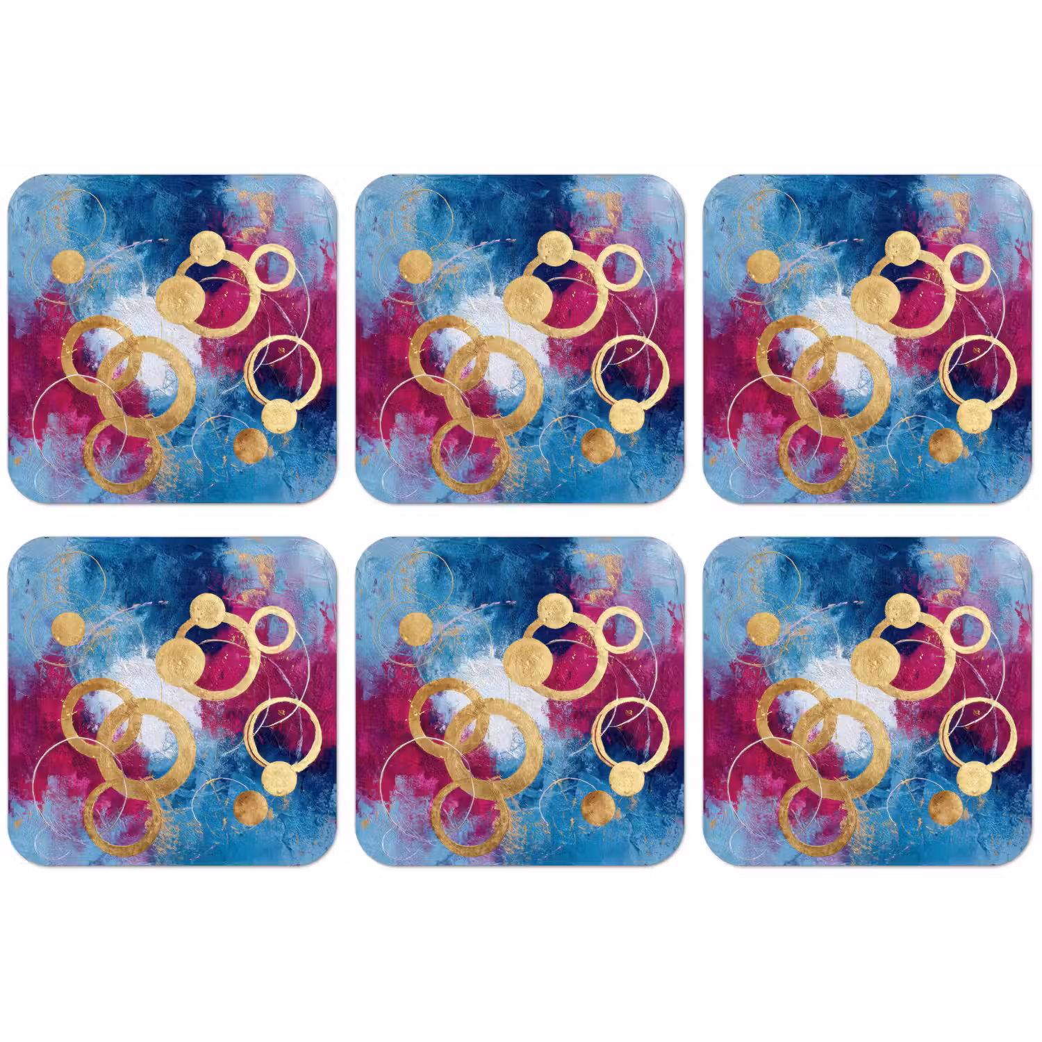Cirkels - Goud - Abstract onderzetter kurk middel -zkaufland3dotto
