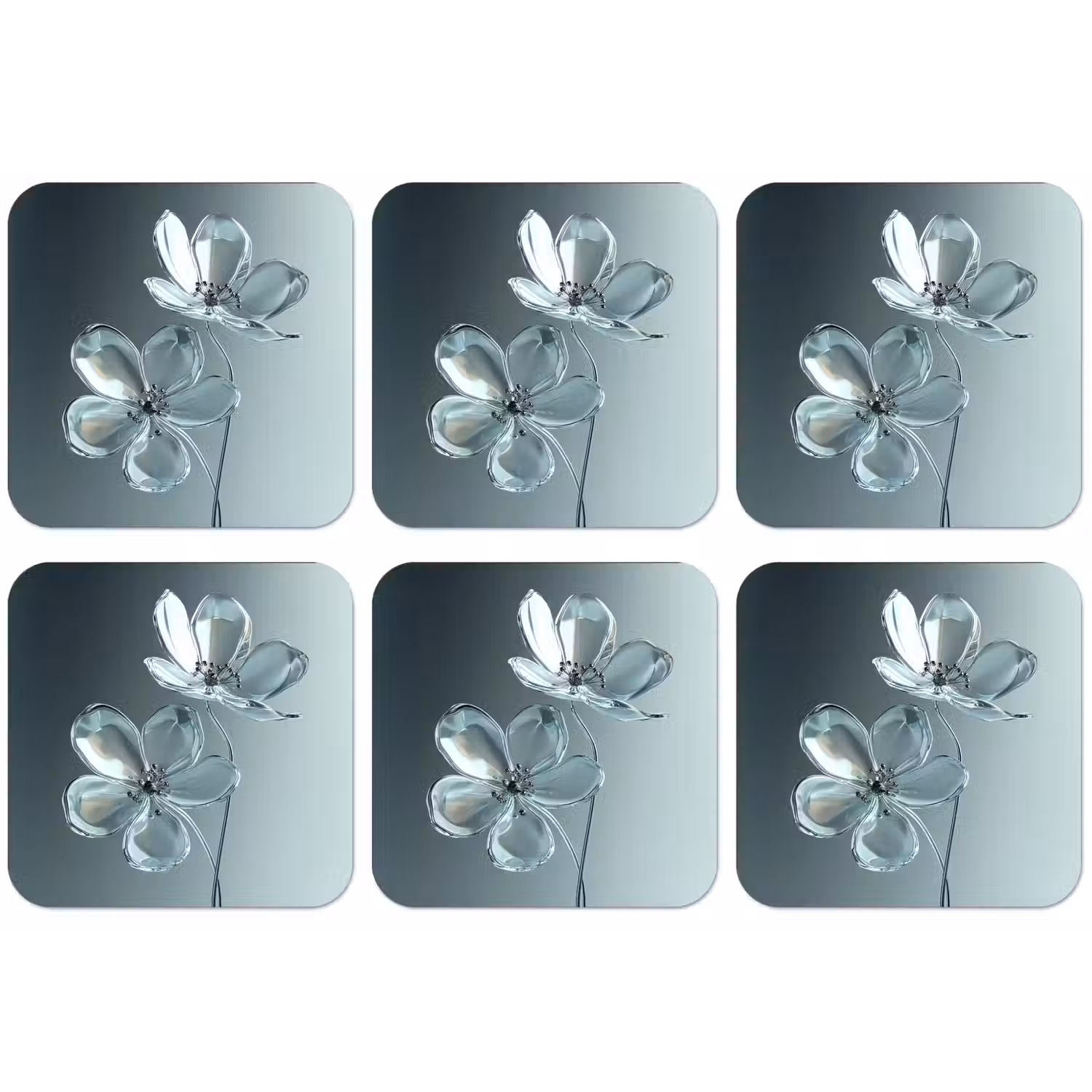 Kristal - Bloemen - Grijs onderzetter kurk middel -zkaufland3dotto