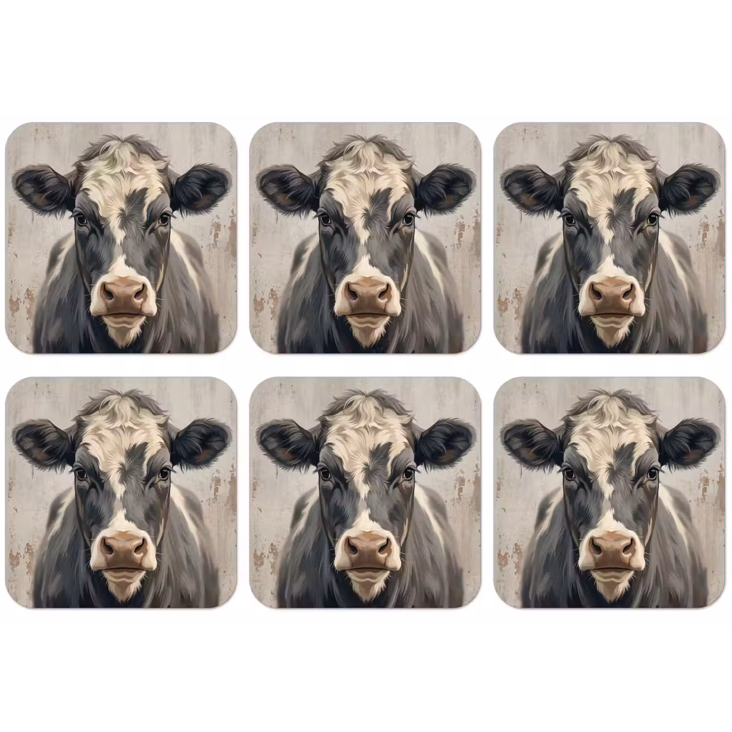 Koe - Portret - Dieren - Modern onderzetter kurk middel -zkaufland3dotto