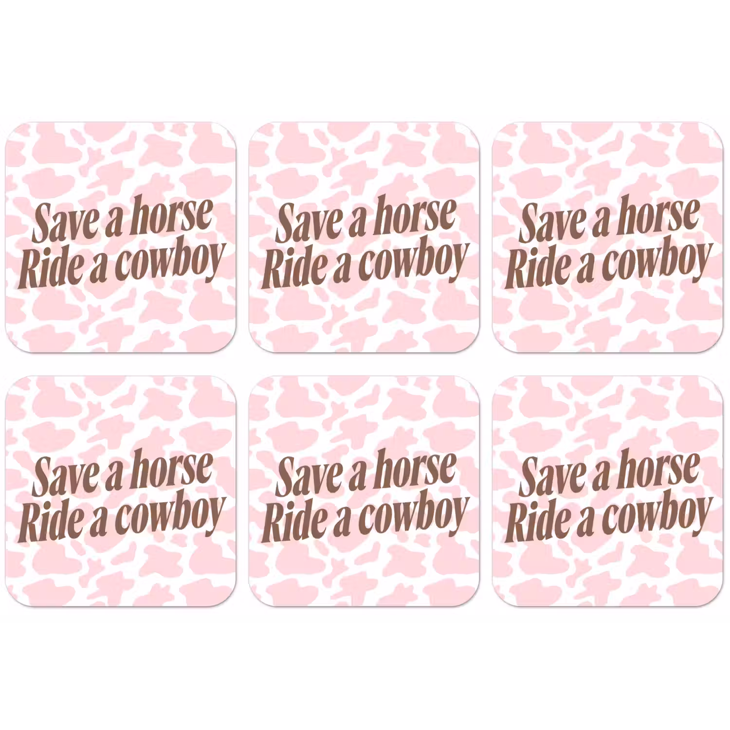 Koeienprint - Roze - Cowboy - Horse onderzetter kurk middel -zkaufland3dotto