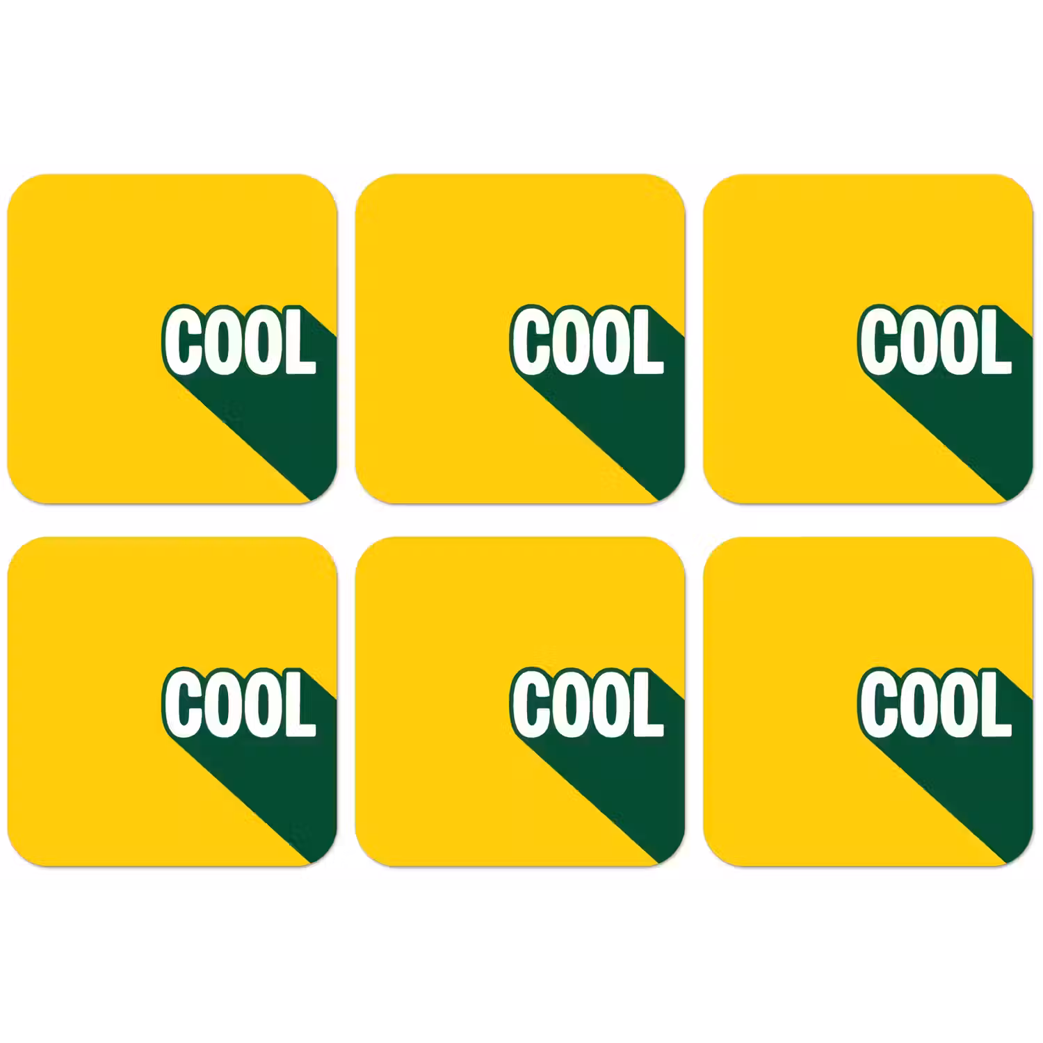 Cool - Geel - Groen onderzetter kurk middel -zkaufland3dotto