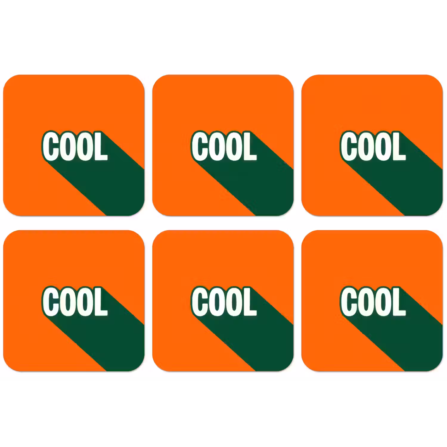 Cool - Oranje - Groen onderzetter kurk middel -zkaufland3dotto
