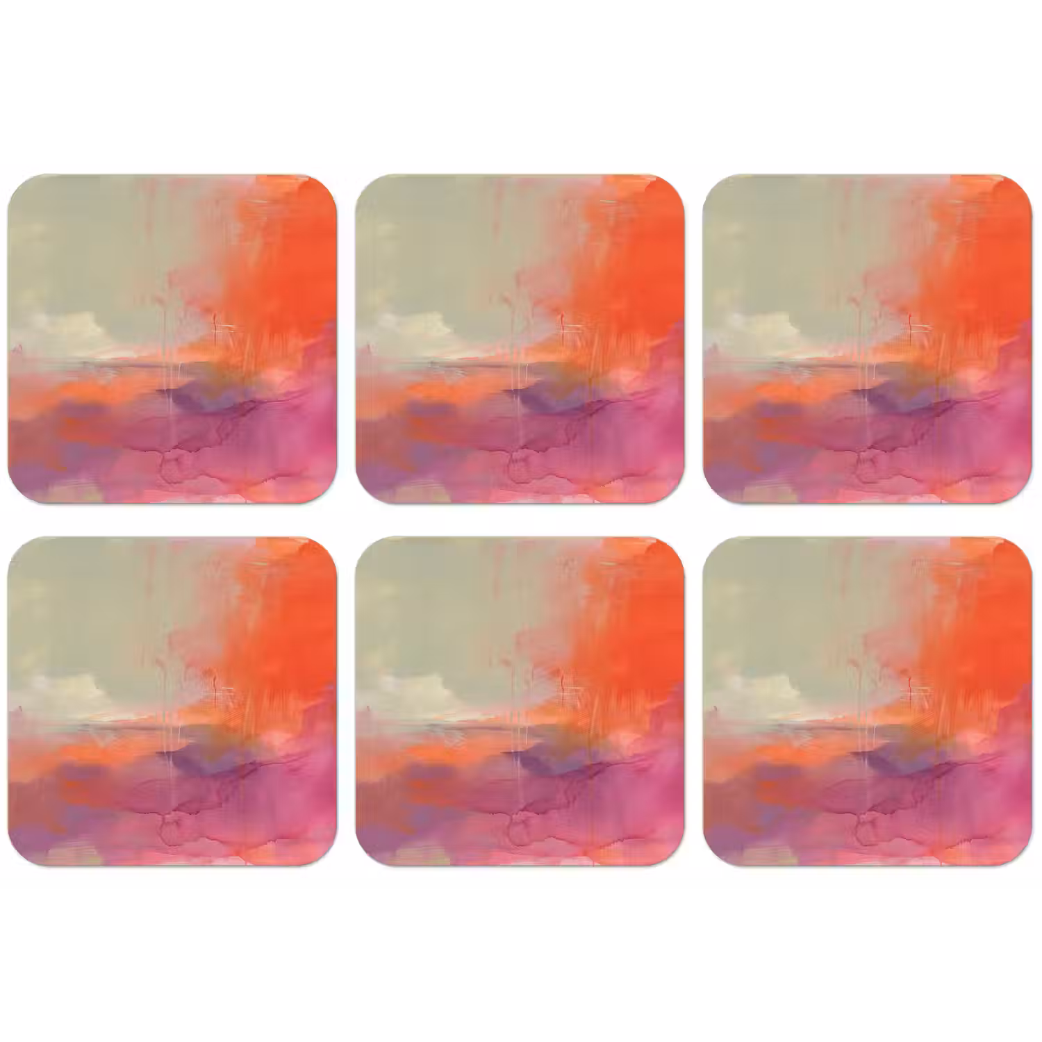Kunst - Vloeiend - Overgangen - Oranje onderzetter kurk middel -zkaufland3dotto
