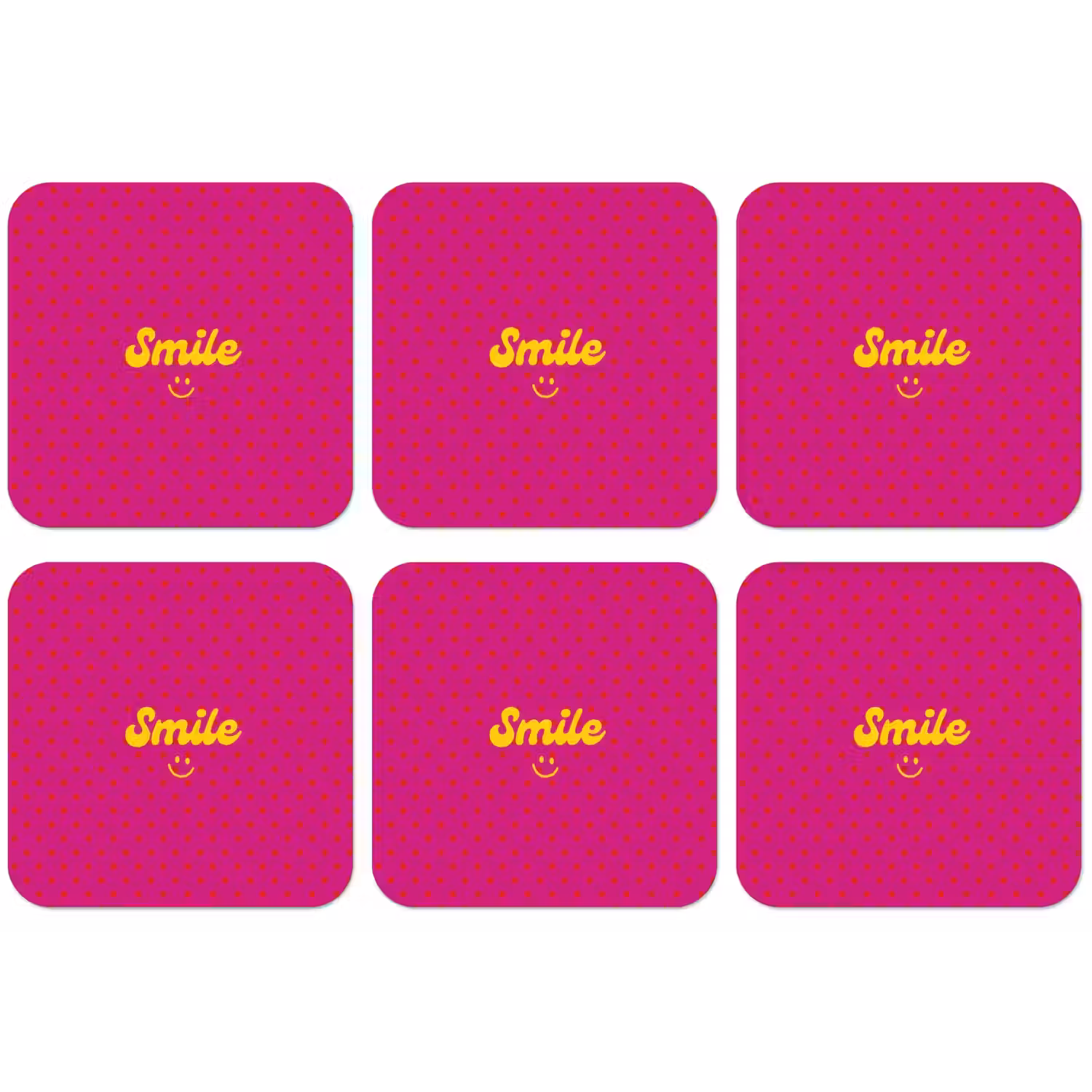 Smile - Stippen - Roze onderzetter kurk middel -zkaufland3dotto