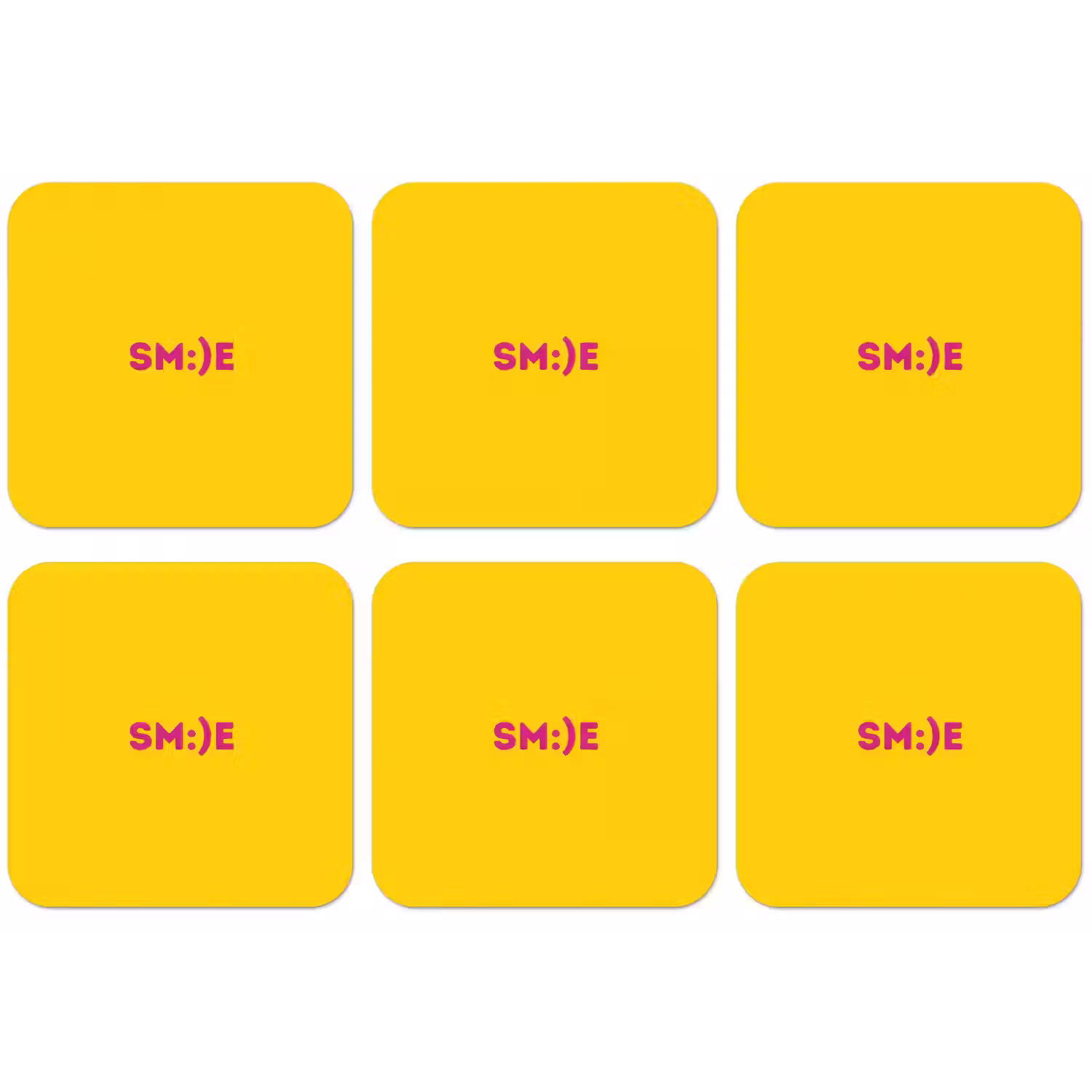 Smile - Roze - Geel onderzetter kurk middel -zkaufland3dotto