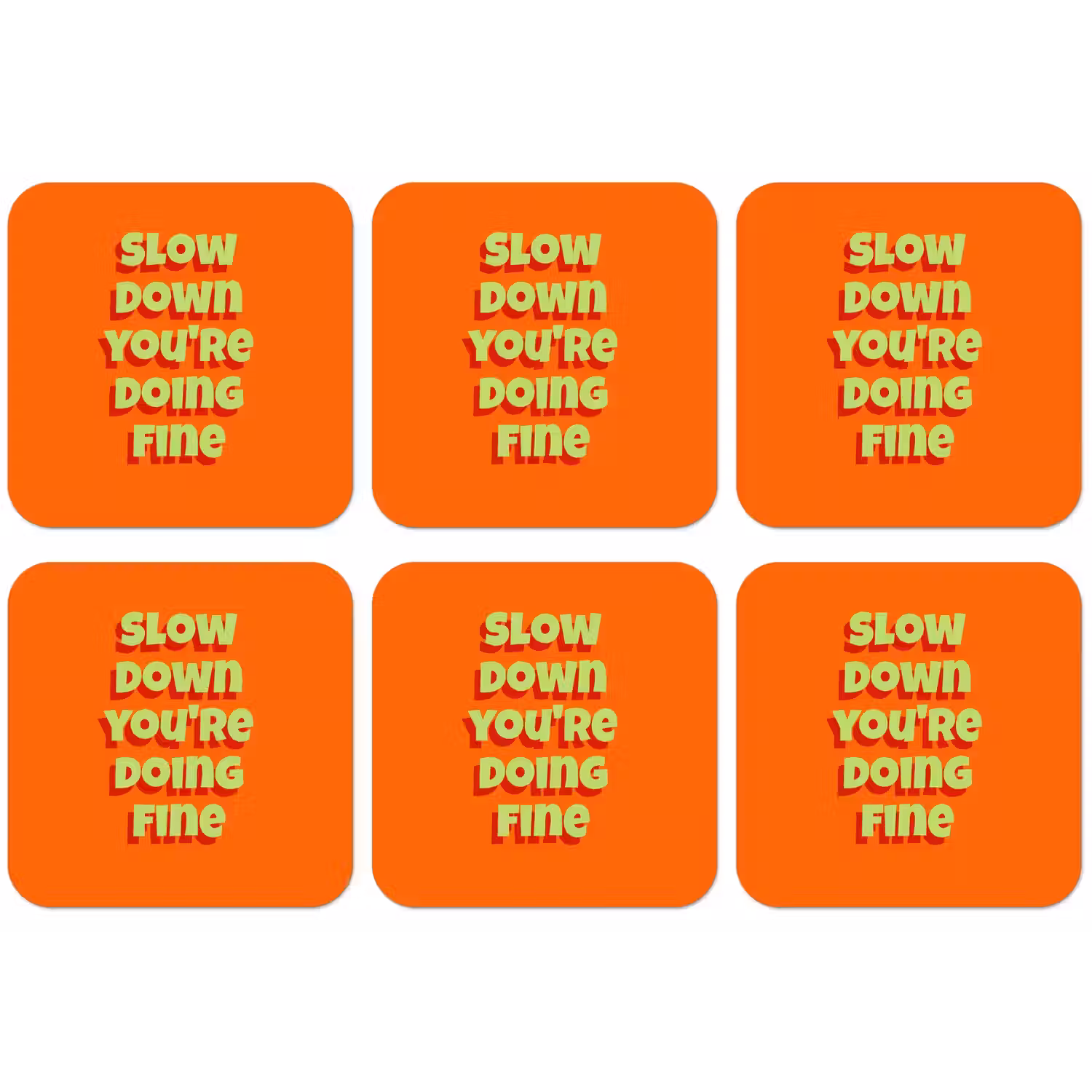 Slow down you're doing fine - Oranje - Simple onderzetter kurk middel -zkaufland3dotto