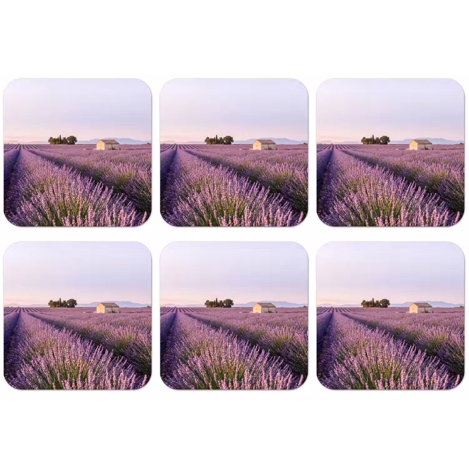 Lavendel - Landschap - Sereen - Paars onderzetter kurk middel -zkaufland3dotto