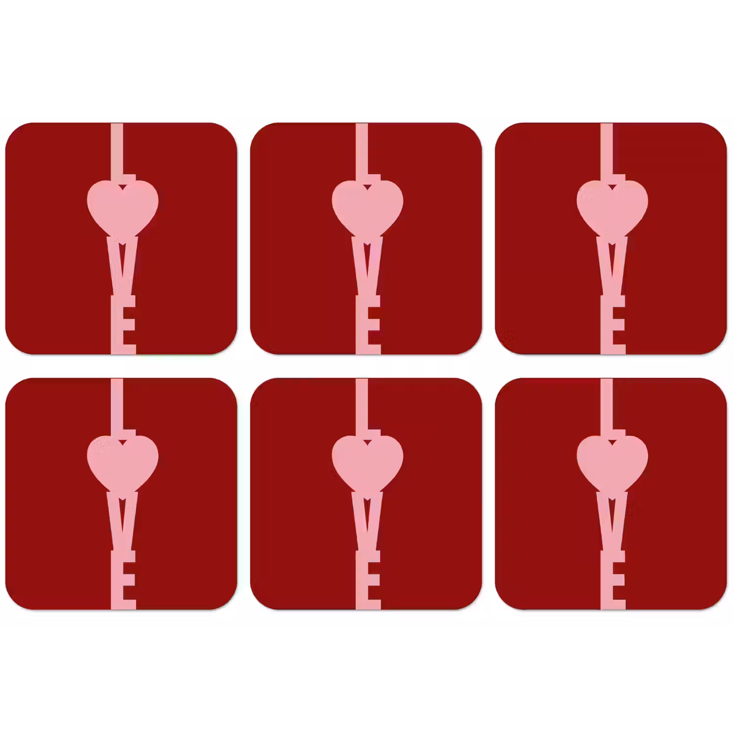 Love - Hart - Rood onderzetter kurk middel -zkaufland3dotto